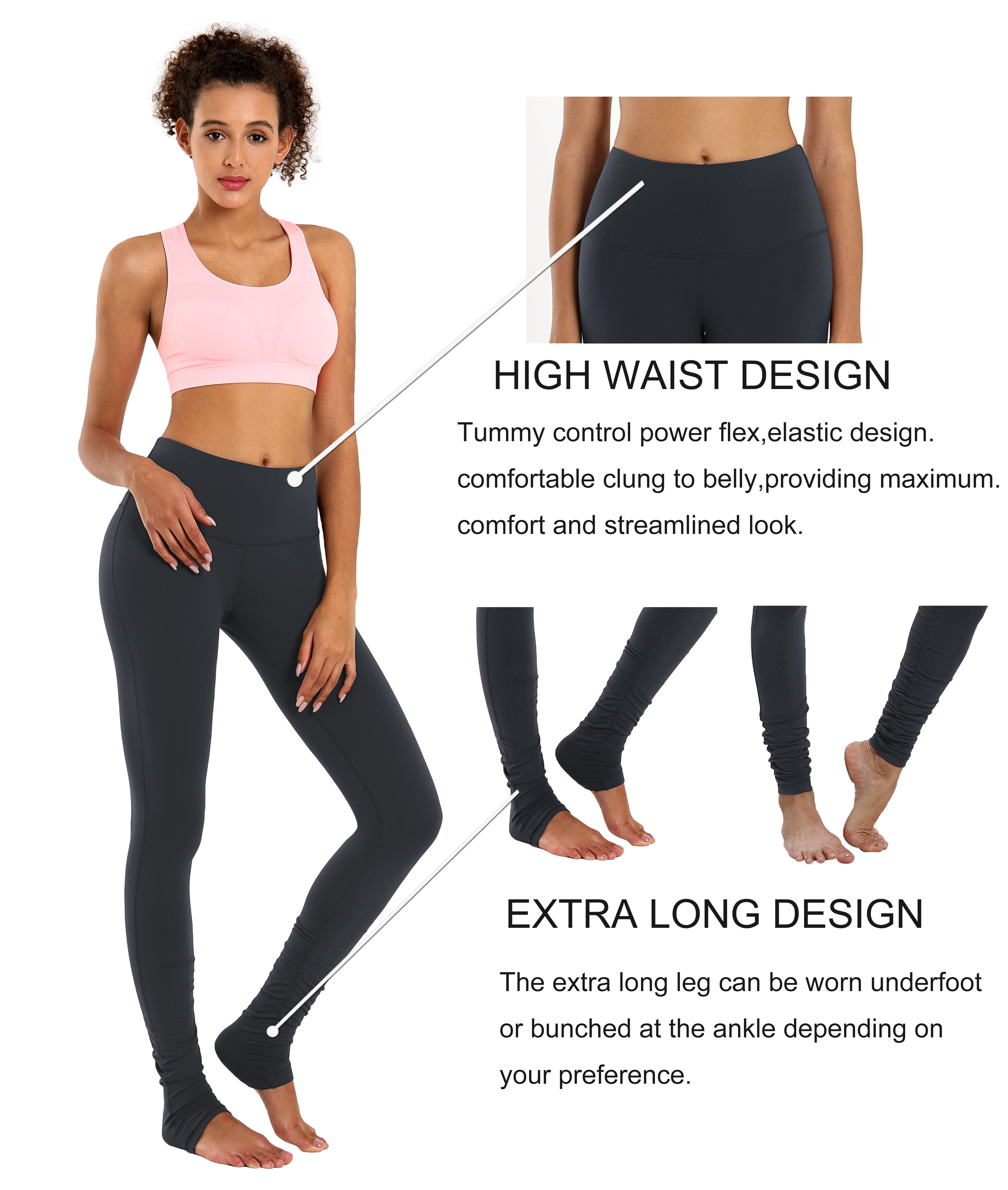 Over the Heel Biking Pants shadowcharcoal Over the Heel Design 87%Nylon/13%Spandex Fabric doesn't attract lint easily 4-way stretch No see-through Moisture-wicking Tummy control
