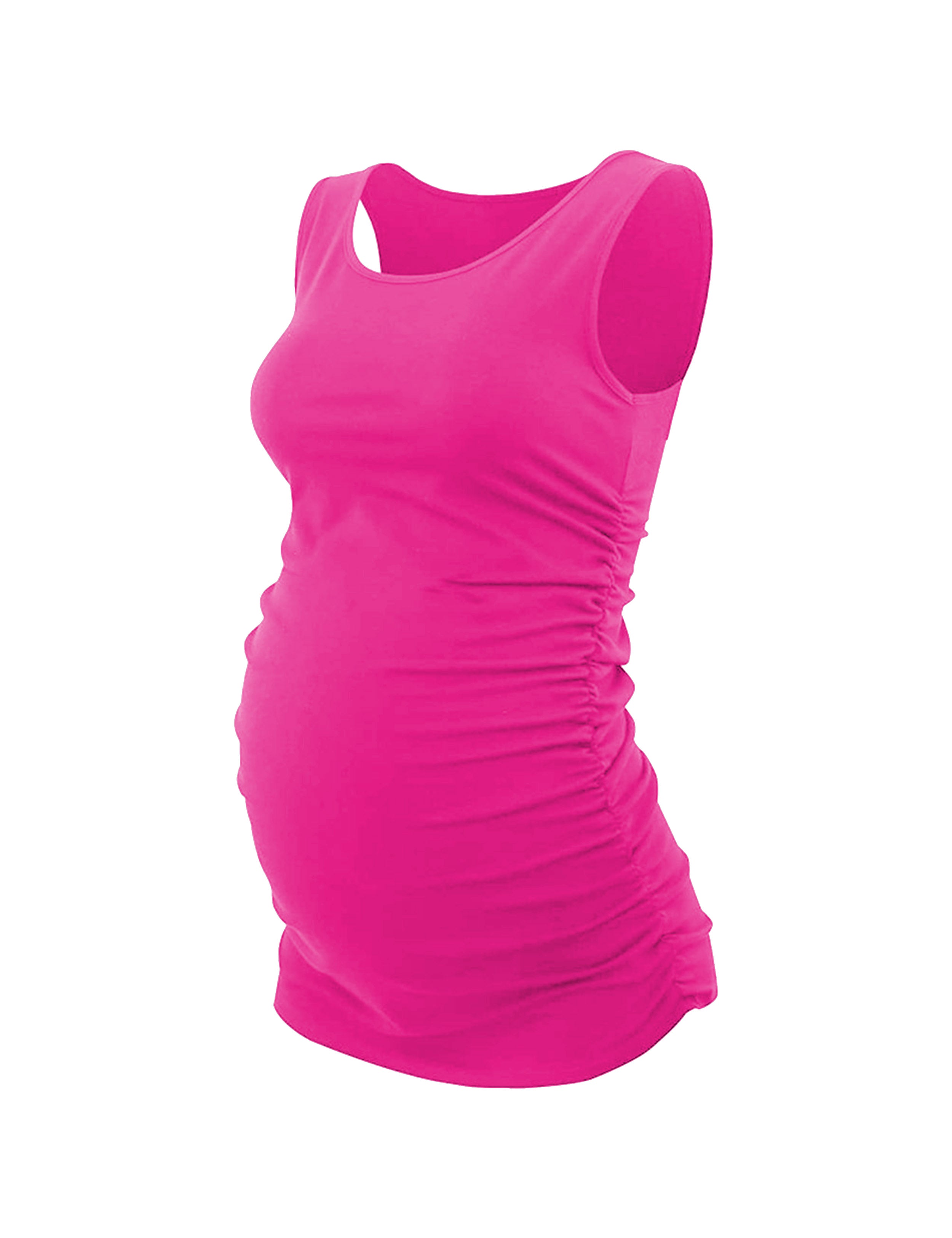 Maternity Side Shirred Tank Top magenta 92%Nylon/8%Spandex(Cotton Soft) Designed for Maternity So buttery soft, it feels weightless Sweat-wicking Four-way stretch Breathable Contours your body