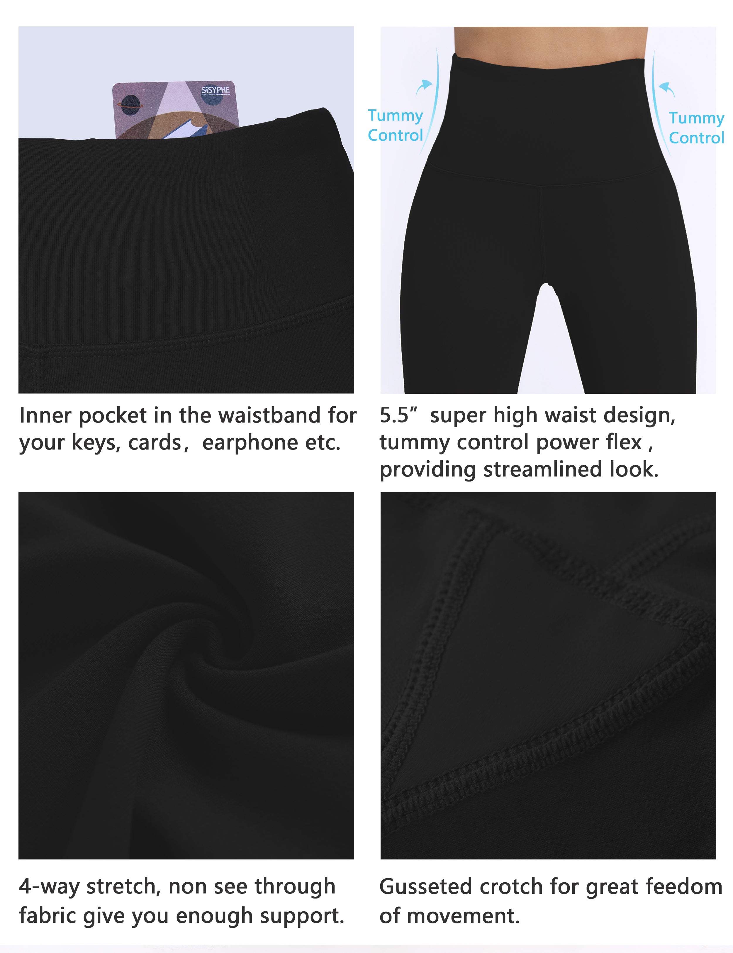 Super High Waist Yoga Pants black