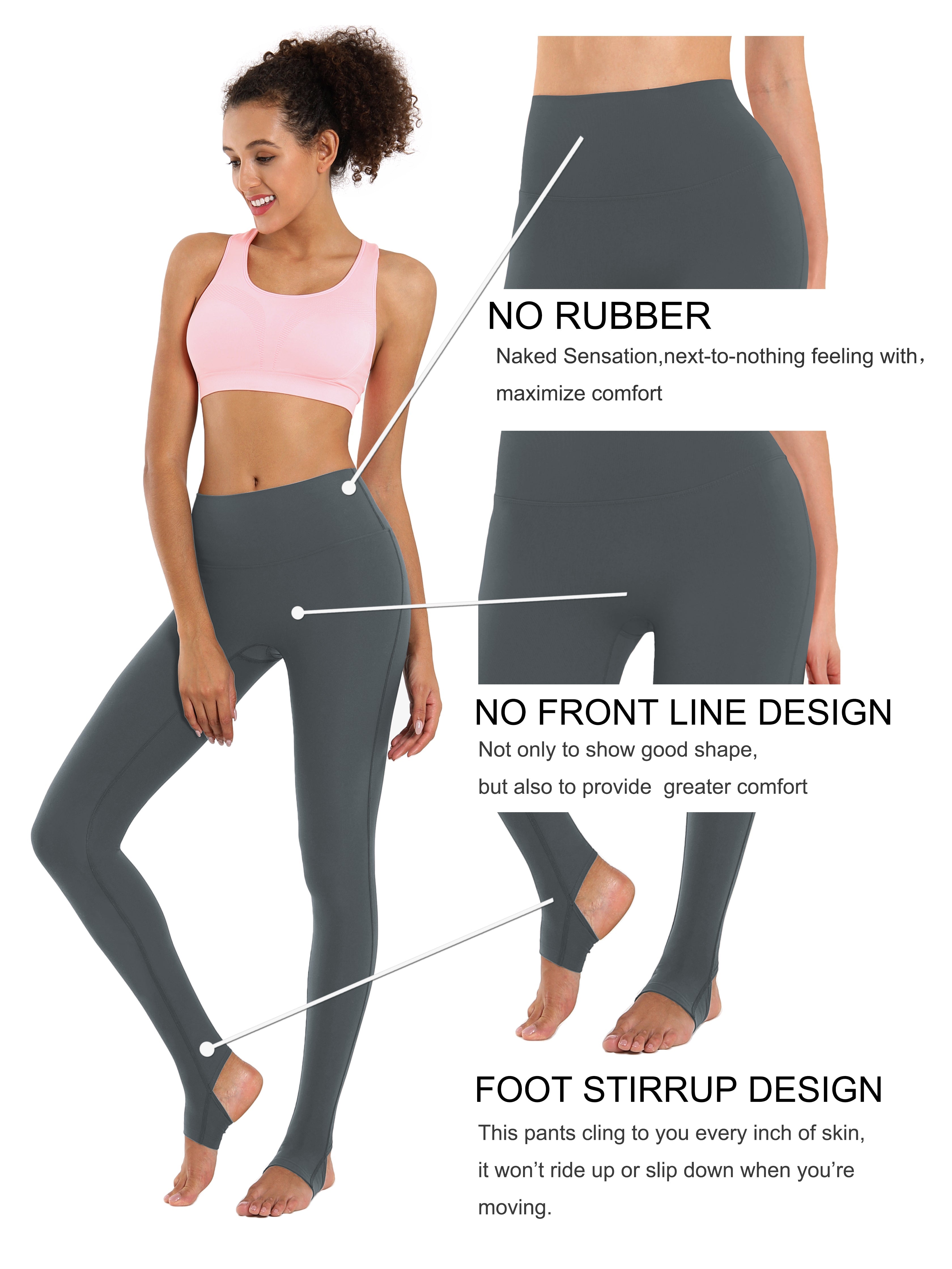 Over the Heel Pilates Pants shadowcharcoal Over the Heel Design 87%Nylon/13%Spandex Fabric doesn't attract lint easily 4-way stretch No see-through Moisture-wicking Tummy control