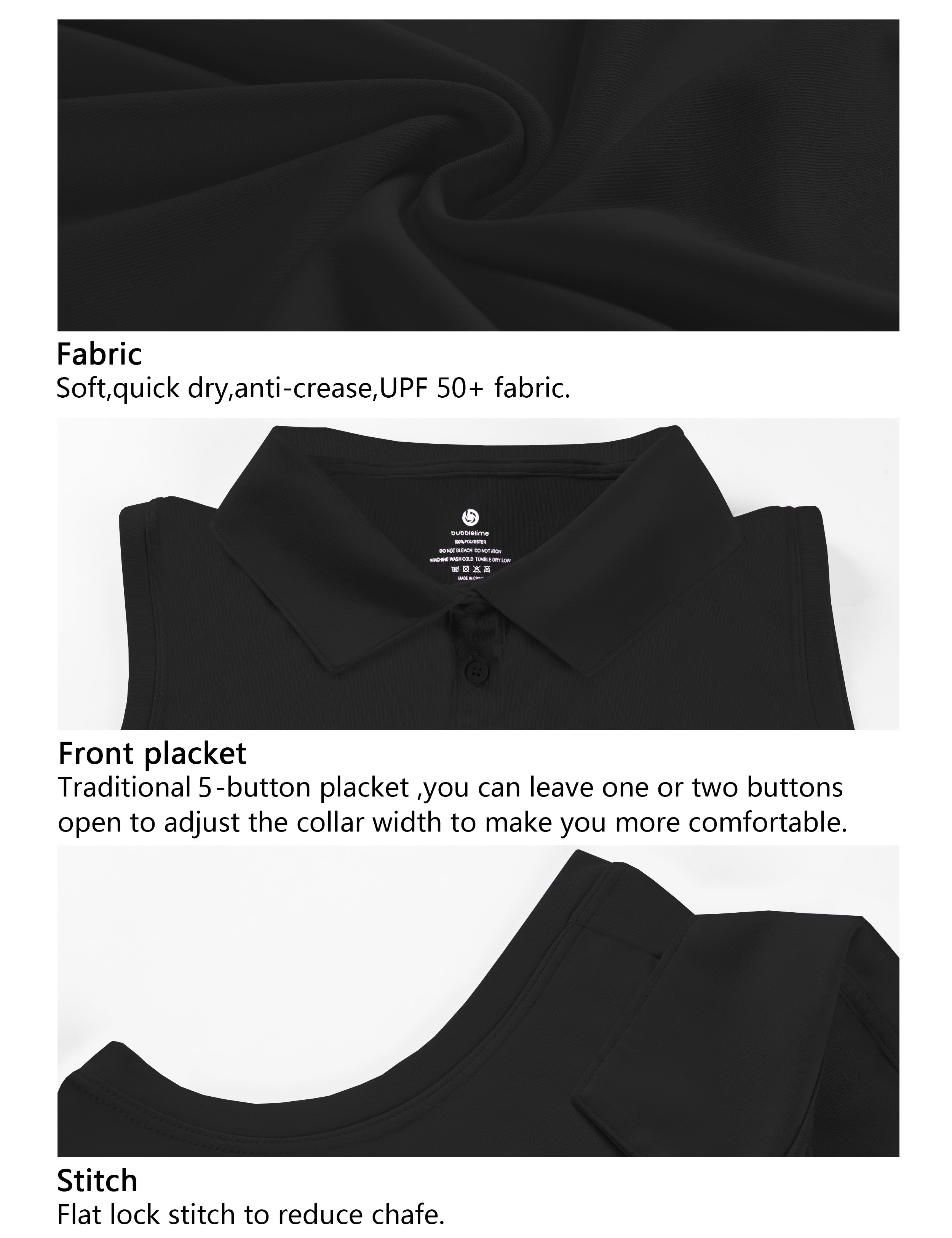 Sleeveless Slim Fit Polo Shirt black_Biking