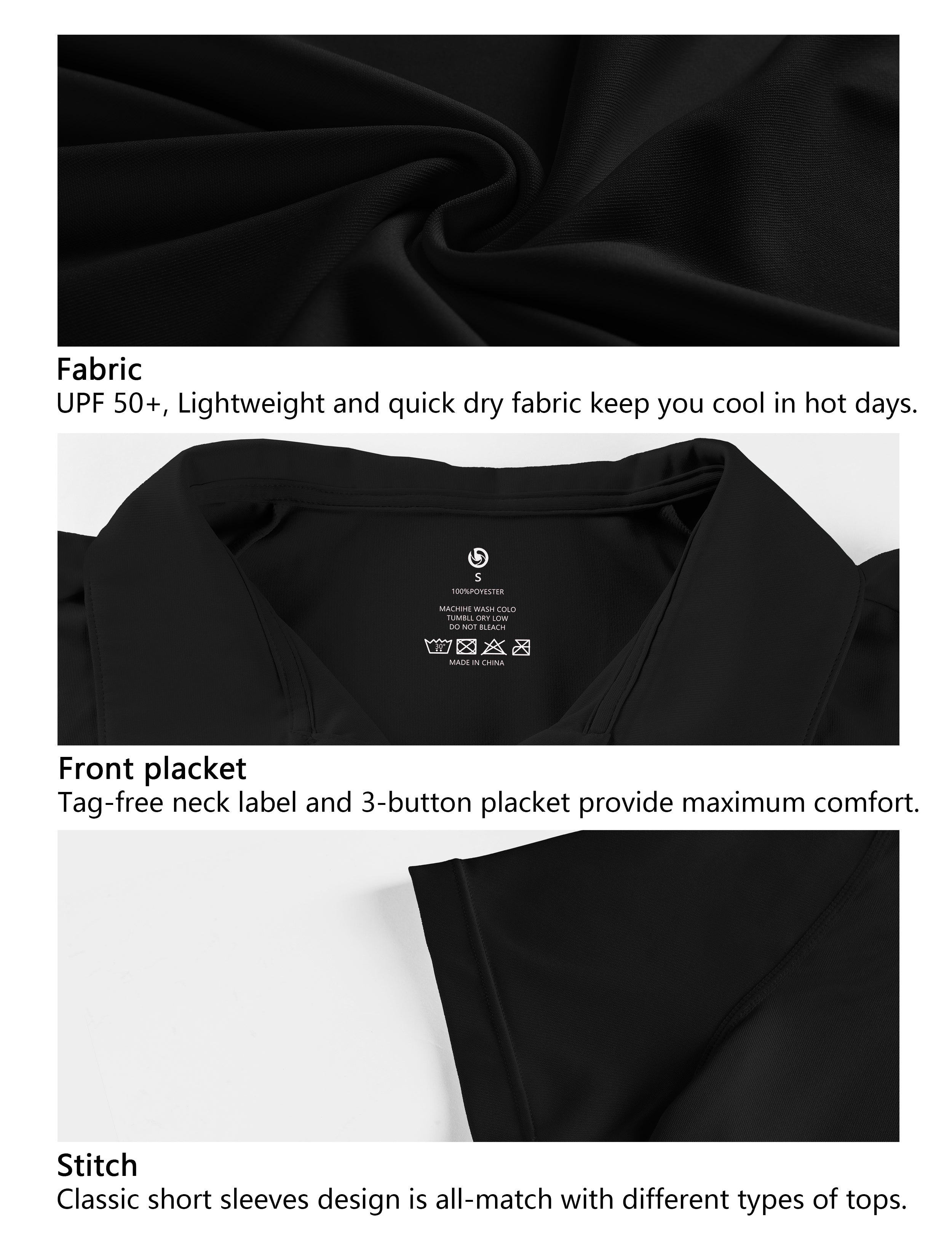 Short Sleeve Slim Fit Polo Shirt black_Biking