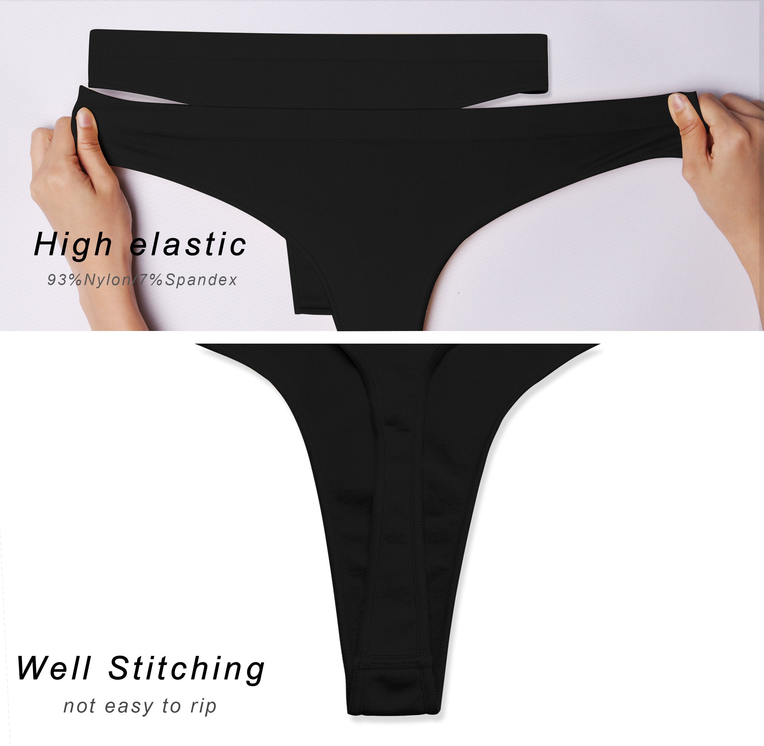 Seamless Low rise Sports Thongs black Sleek, smooth and streamlined: designed in our extra-soft knit material, this seamless thong embraces everyday comfort. Here with an allover heathered effect. Weave threads one by one High elasticity Softest-ever fabric Unsealed Comfortable No back coverage Machine wash.