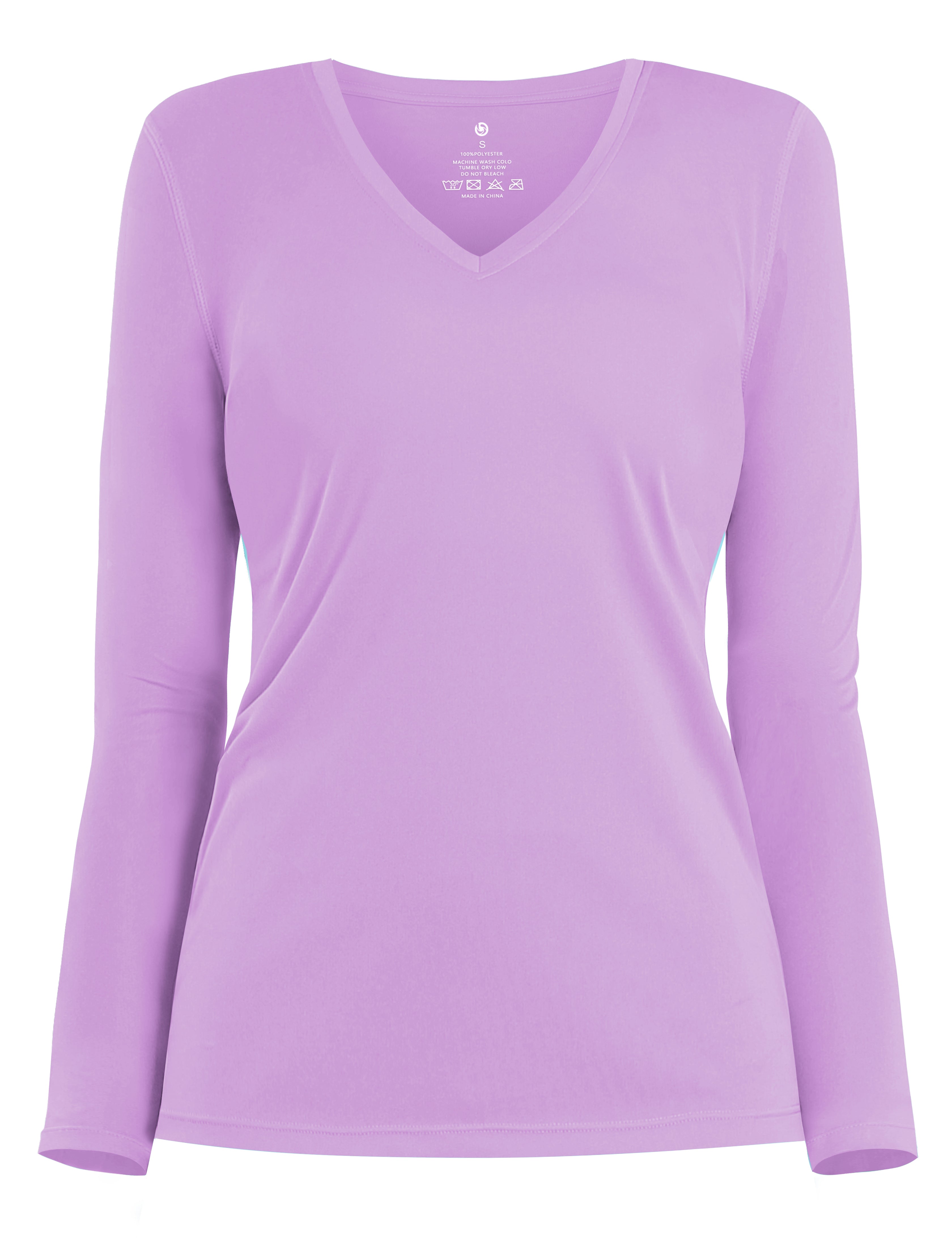 V Neck Long Sleeve Athletic Shirts purple_Golf
