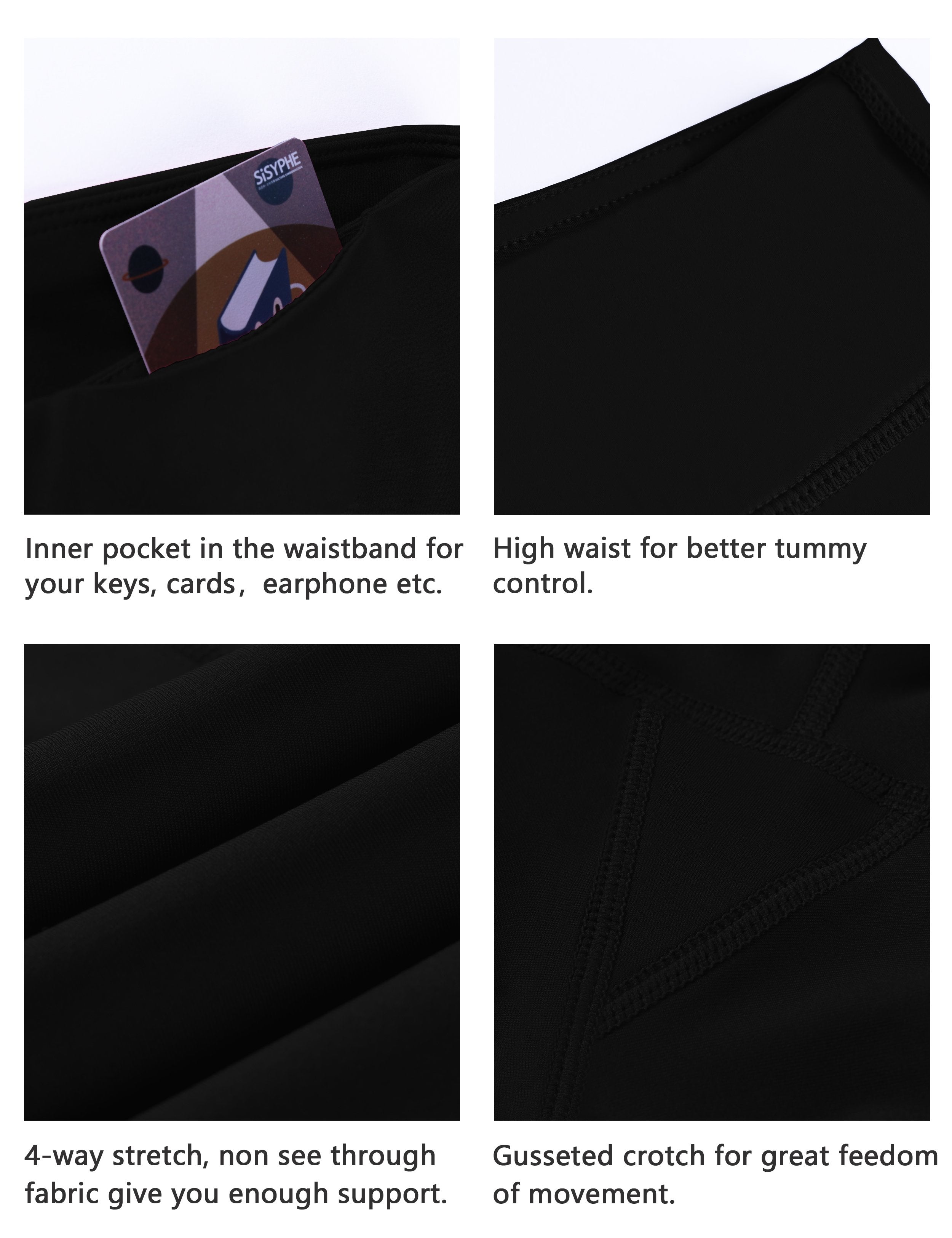 8" High Waist Tall Size Shorts black Sleek, soft, smooth and totally comfortable: our newest style is here. Softest-ever fabric High elasticity High density 4-way stretch Fabric doesn't attract lint easily No see-through Moisture-wicking Machine wash 75% Nylon, 25% Spandex