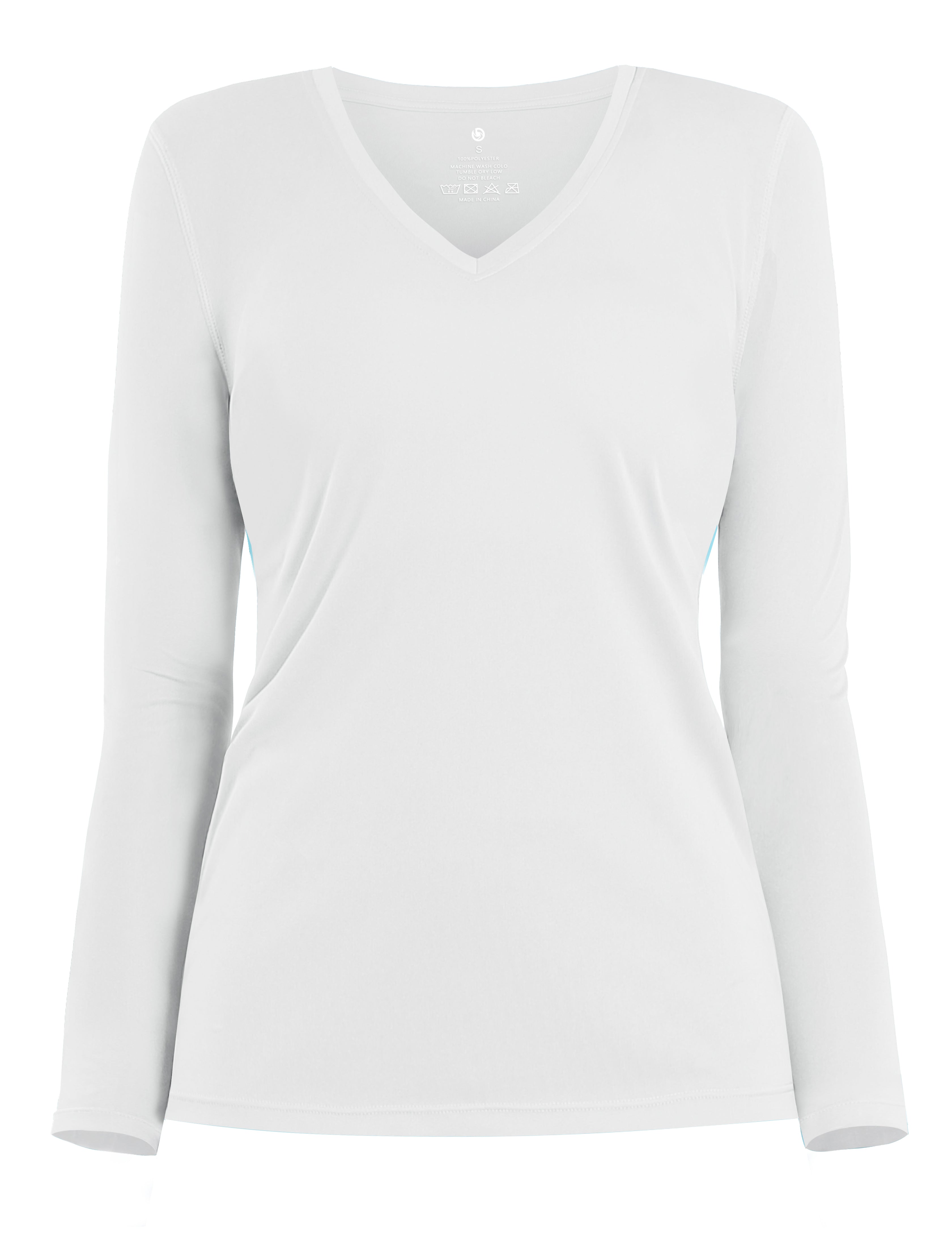 V Neck Long Sleeve Athletic Shirts white_Golf