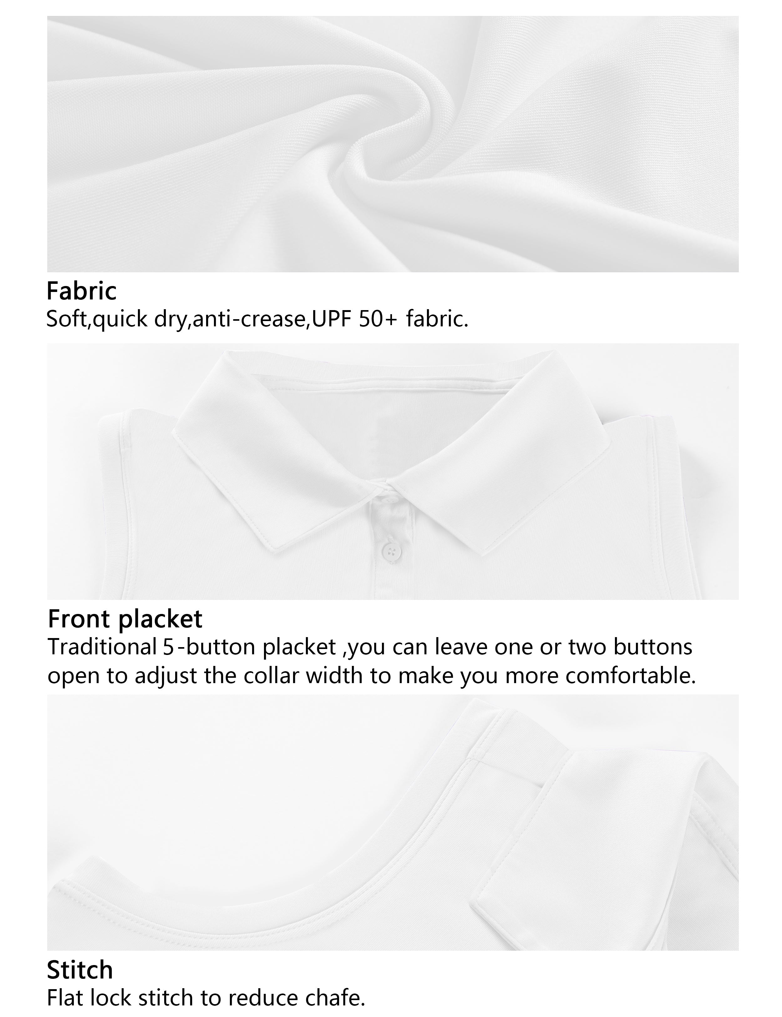 Sleeveless Slim Fit Polo Shirt white_yoga