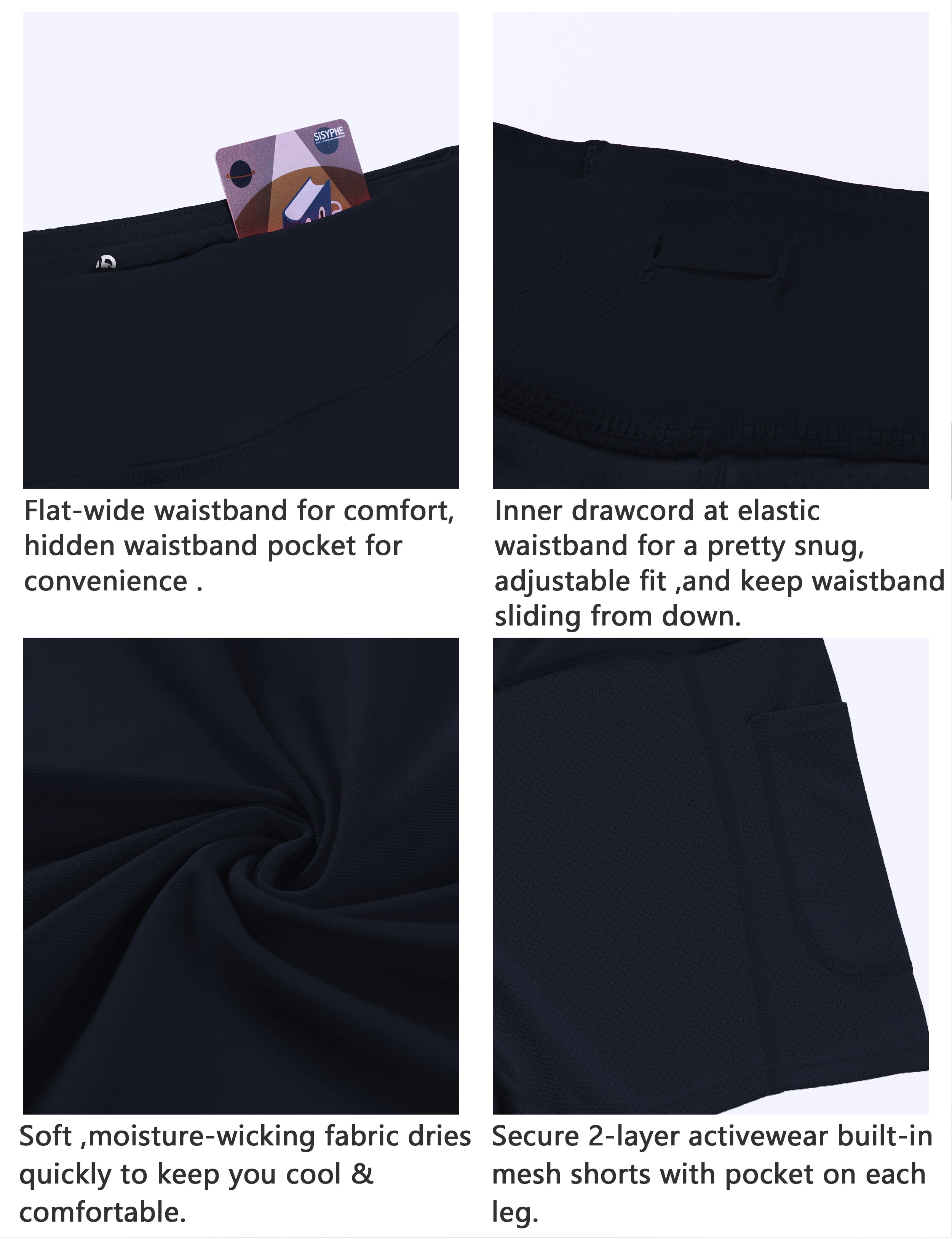 Athletic Tennis Golf Skort with Pocket Shorts darknavy_Plus Size