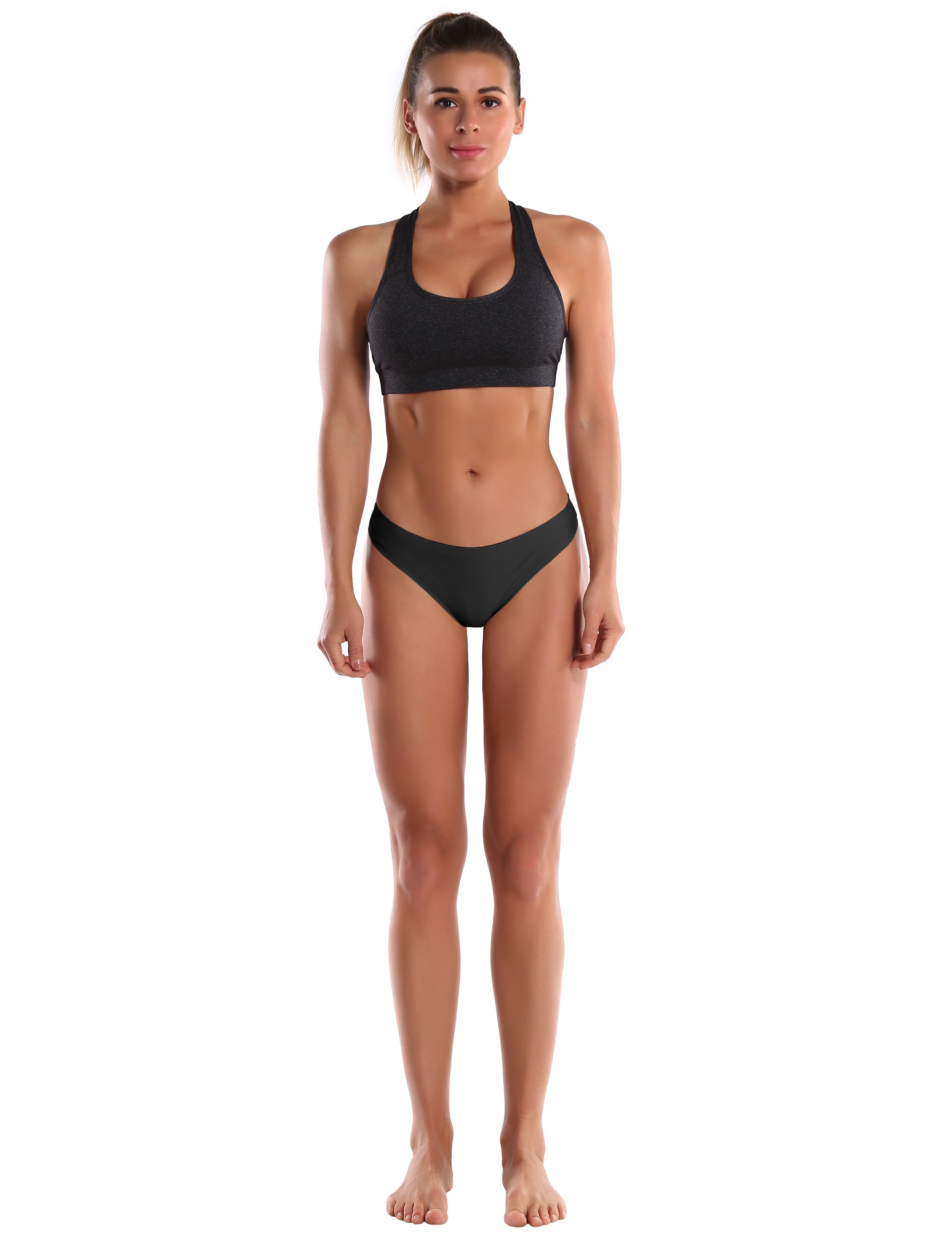 Invisibles Sport Thongs Black Sleek, soft, smooth and totally comfortable: our newest thongs style is here. High elasticity High density Softest-ever fabric Laser cutting Unsealed Comfortable No panty lines Machine wash 95% Nylon, 5% Spandex