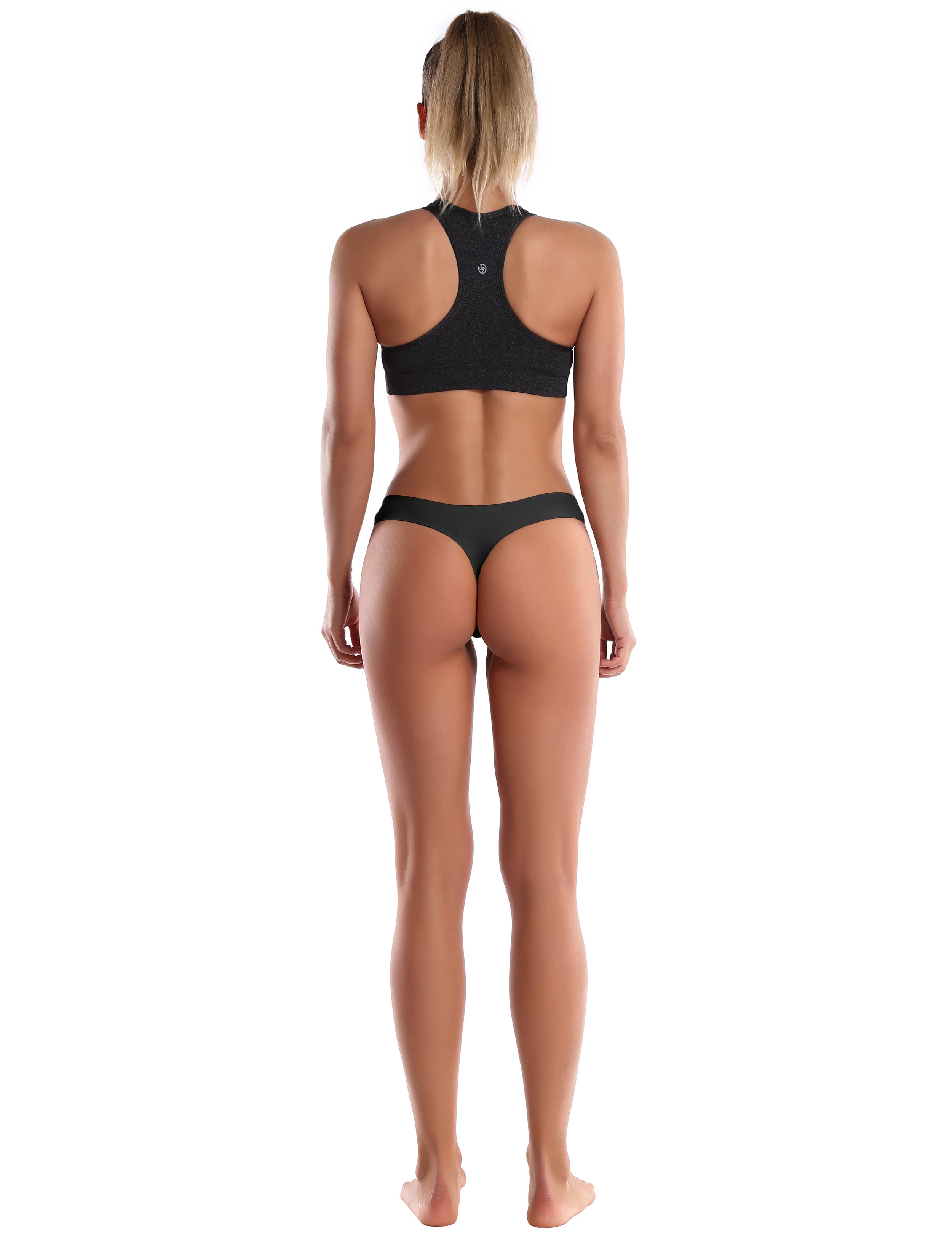 Invisibles Sport Thongs Black Sleek, soft, smooth and totally comfortable: our newest thongs style is here. High elasticity High density Softest-ever fabric Laser cutting Unsealed Comfortable No panty lines Machine wash 95% Nylon, 5% Spandex