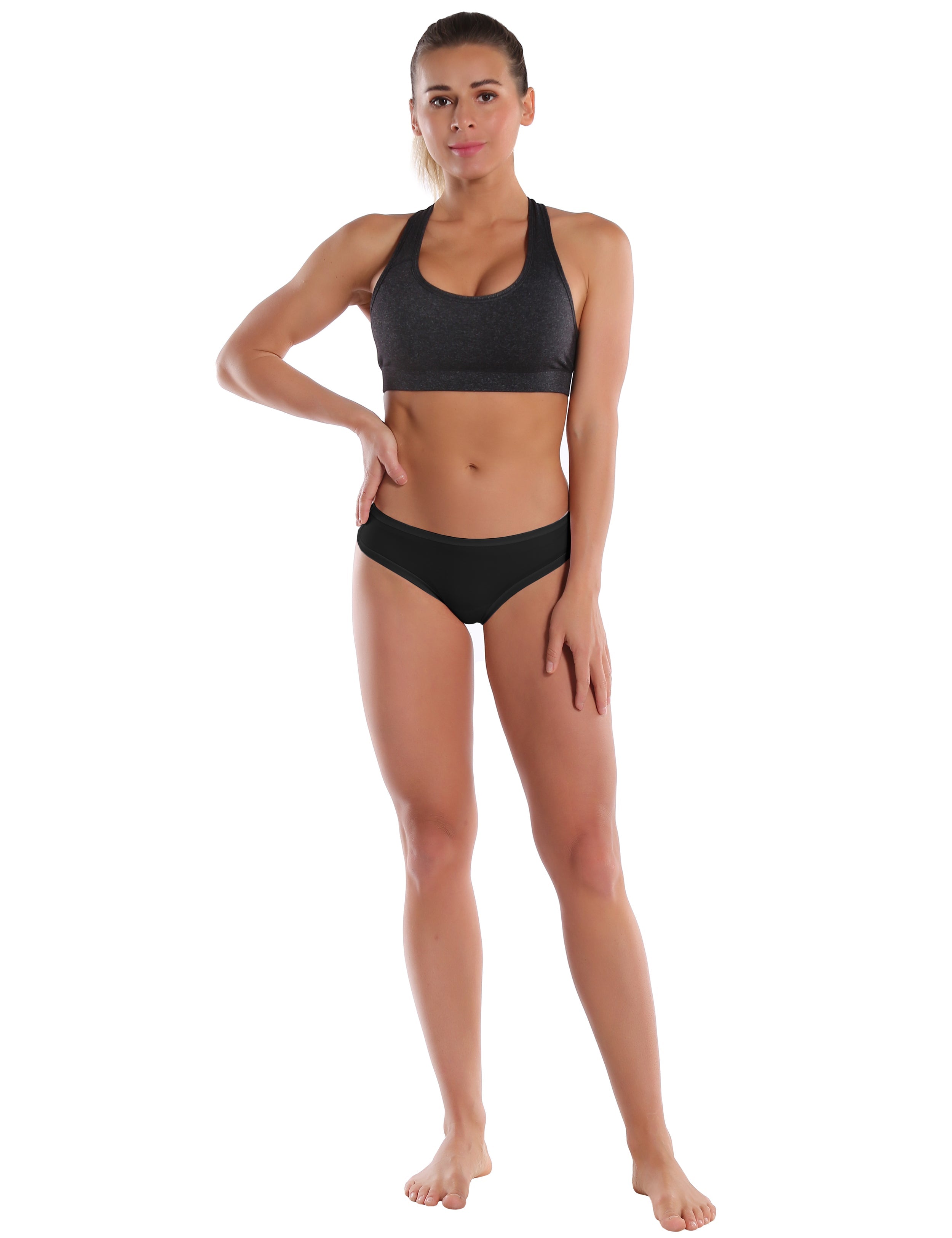Super Soft Modal Sports Bikini Underwear Black_yoga