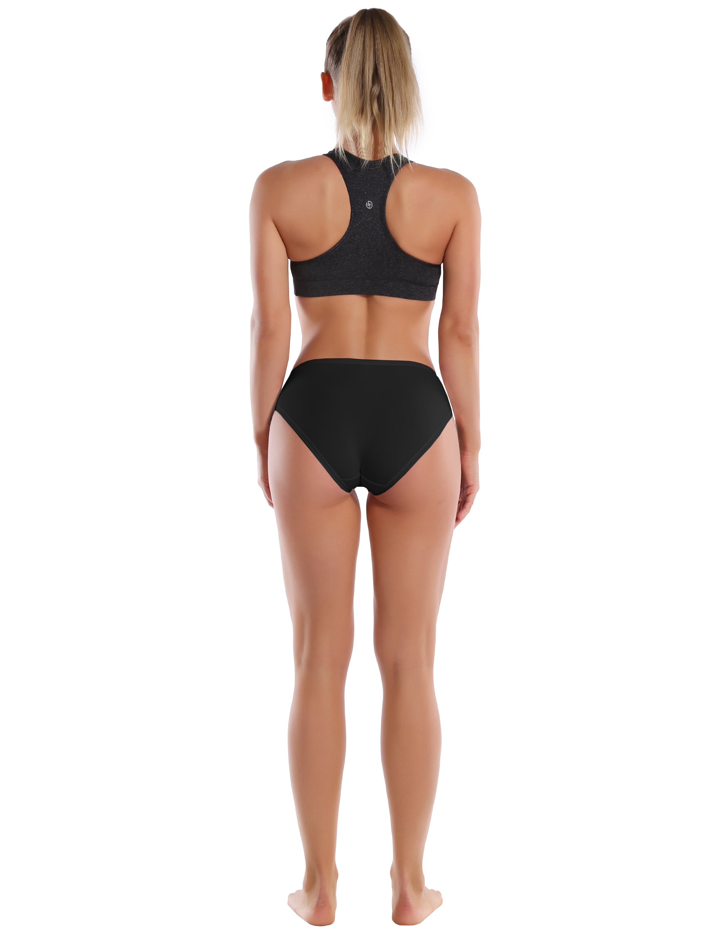 Super Soft Modal Sports Bikini Underwear Black_Running