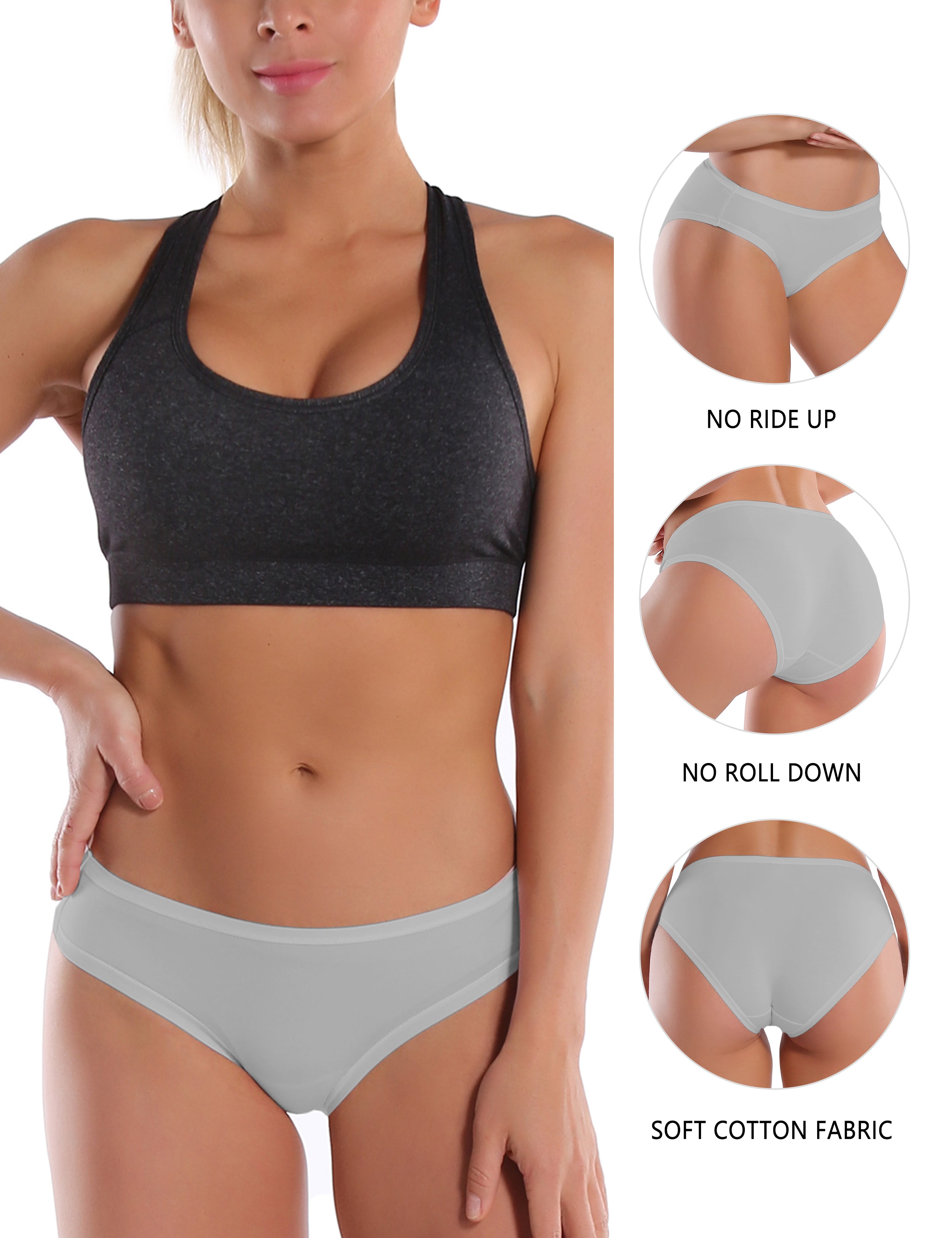 Super Soft Modal Sports Bikini Underwear lightgray_yoga