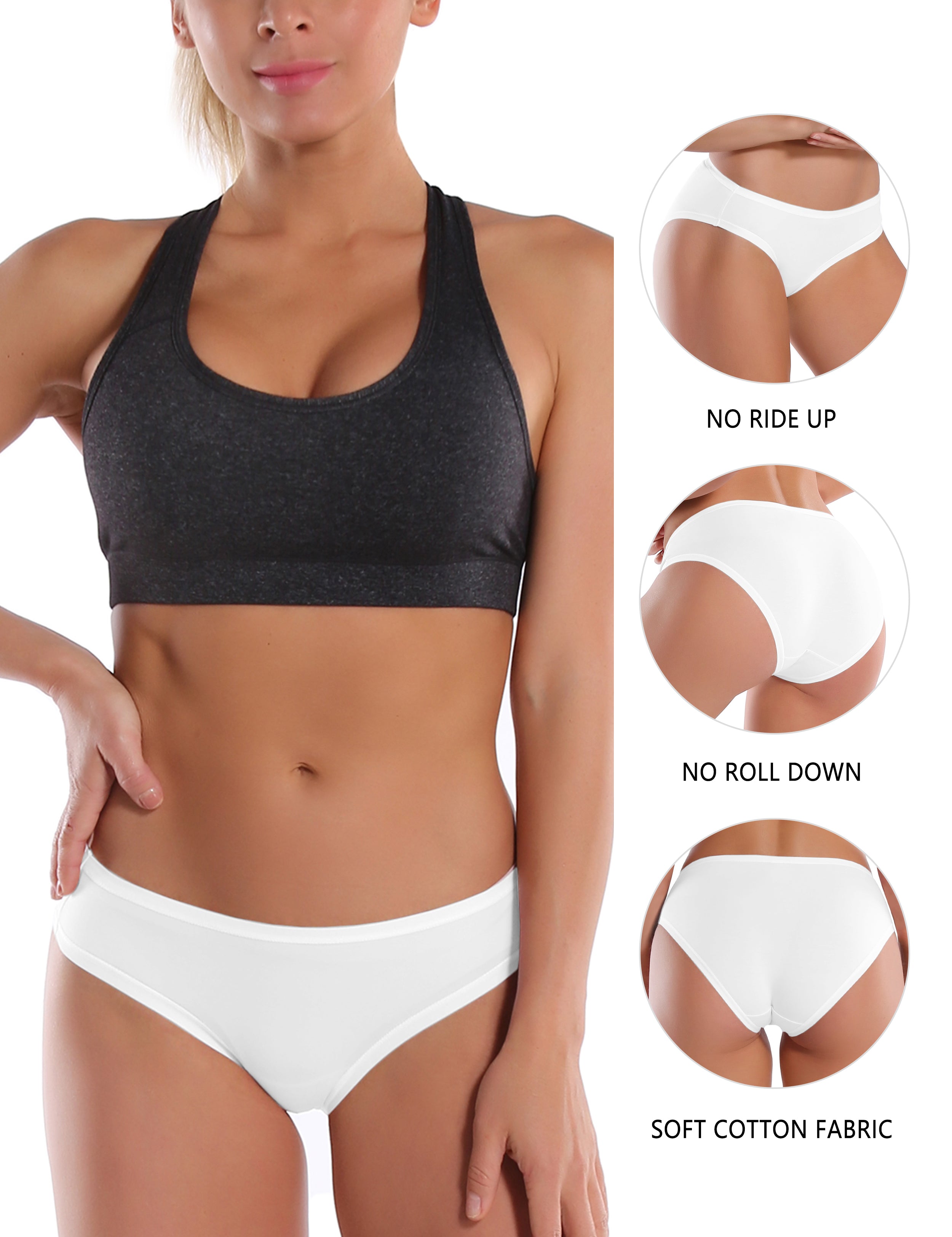 Super Soft Modal Sports Bikini Underwear white_yoga