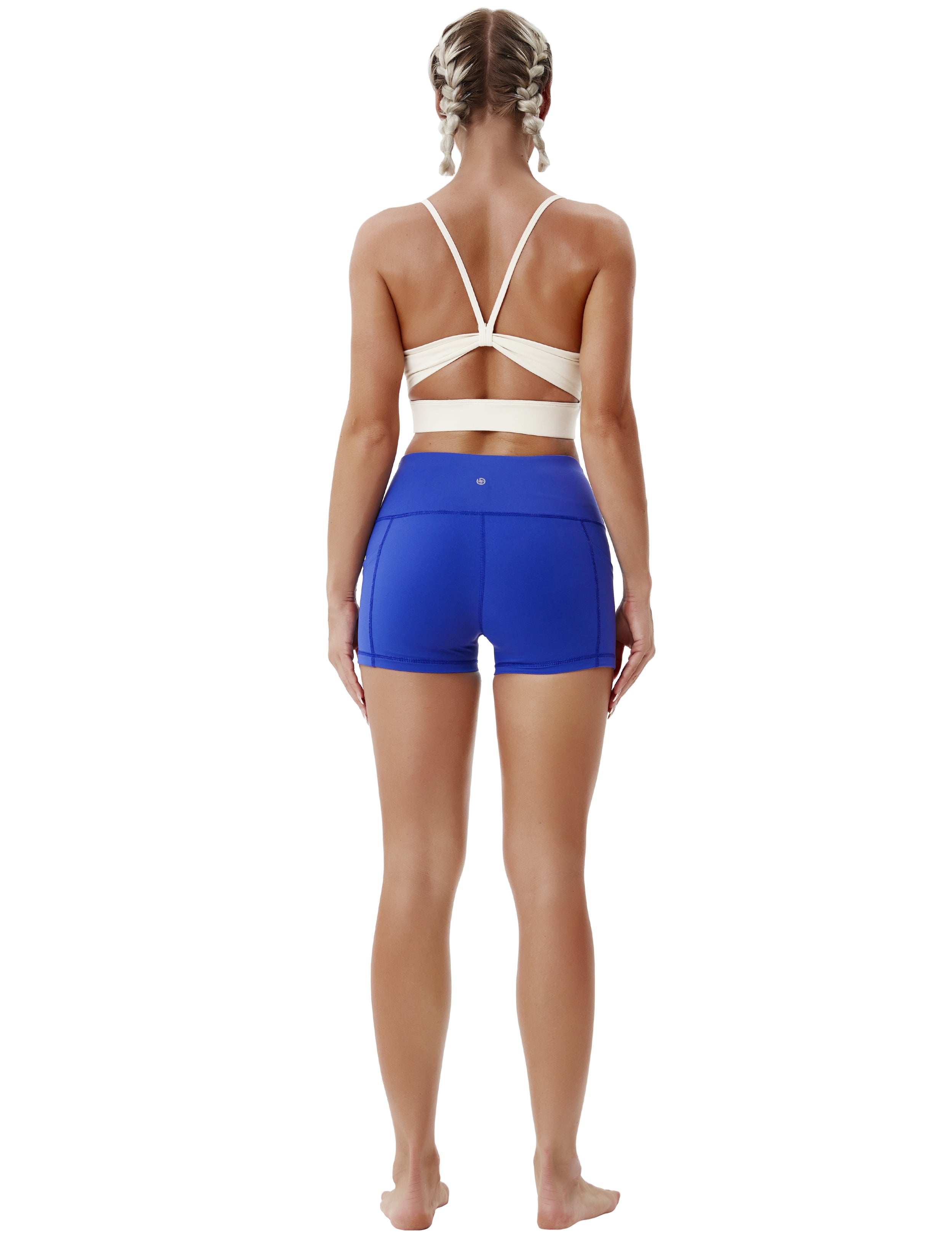 2.5" Side Pockets Yoga Shorts navy Sleek, soft, smooth and totally comfortable: our newest sexy style is here. Softest-ever fabric High elasticity High density 4-way stretch Fabric doesn't attract lint easily No see-through Moisture-wicking Machine wash 78% Polyester, 22% Spandex
