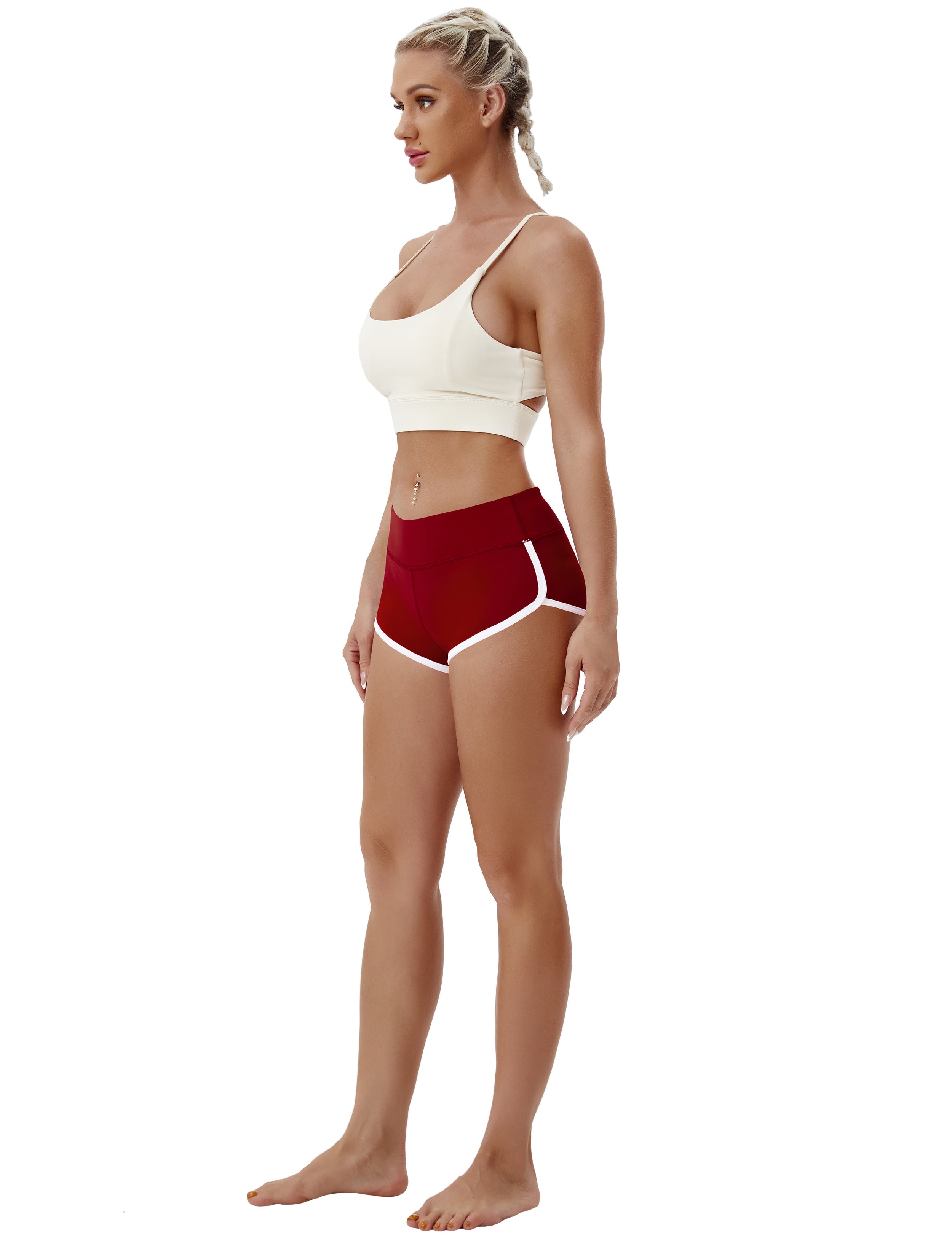 Sexy Booty Gym Shorts cherryred Sleek, soft, smooth and totally comfortable: our newest sexy style is here. Softest-ever fabric High elasticity High density 4-way stretch Fabric doesn't attract lint easily No see-through Moisture-wicking Machine wash 75%Nylon/25%Spandex