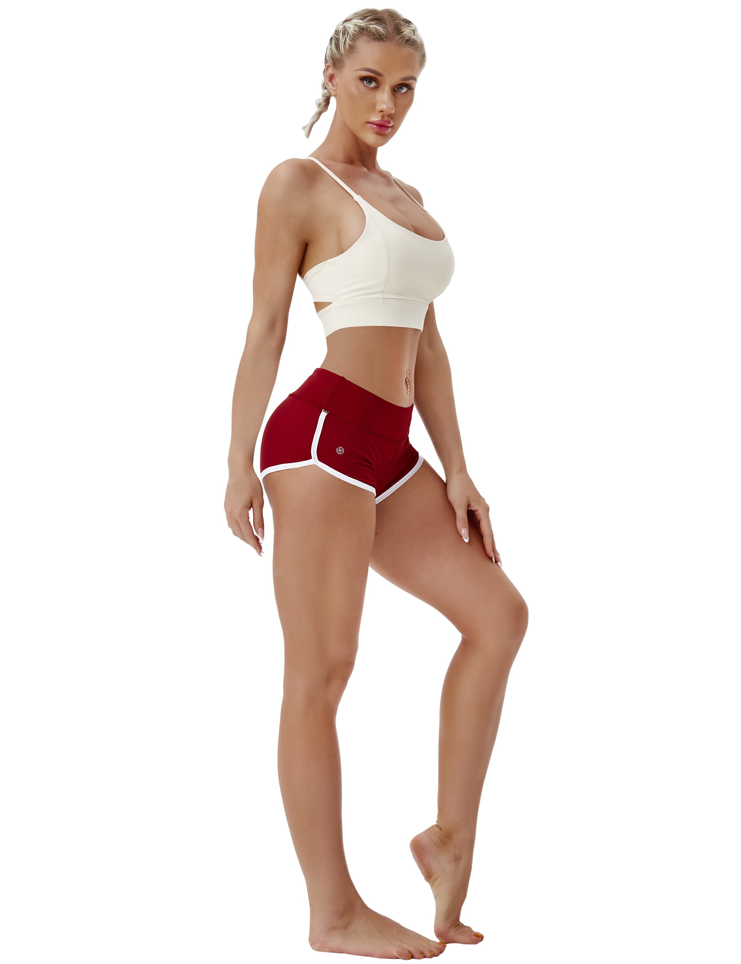 Sexy Booty Gym Shorts cherryred Sleek, soft, smooth and totally comfortable: our newest sexy style is here. Softest-ever fabric High elasticity High density 4-way stretch Fabric doesn't attract lint easily No see-through Moisture-wicking Machine wash 75%Nylon/25%Spandex