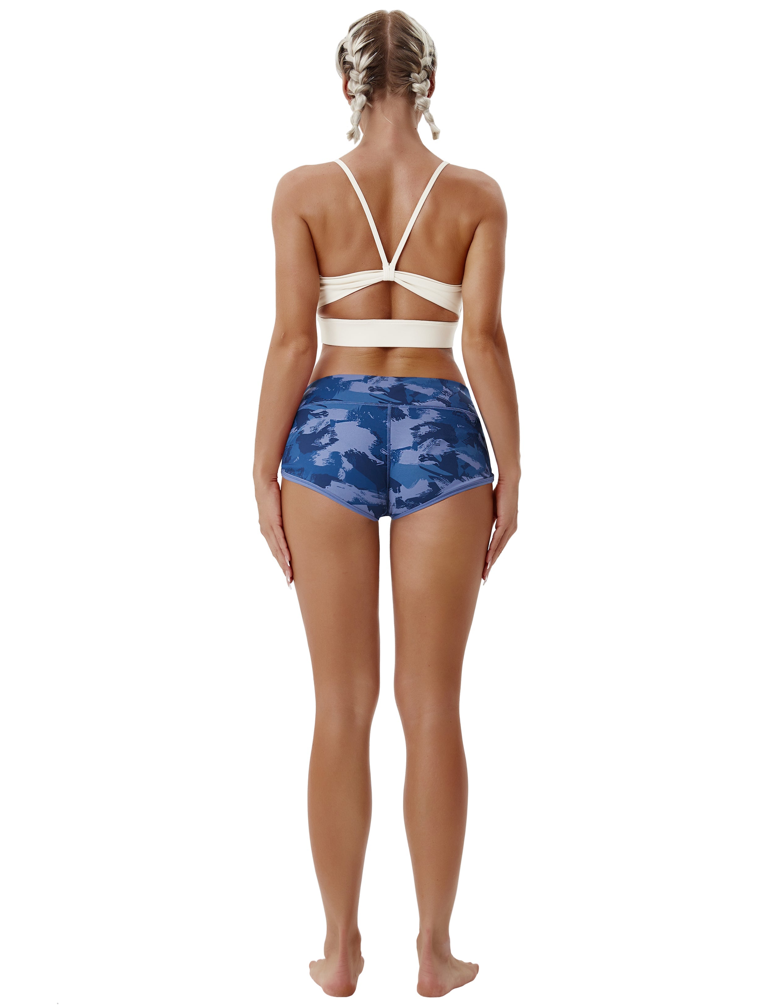 Printed Booty Tall Size Shorts navy brushcamo Sleek, soft, smooth and totally comfortable: our newest sexy style is here. Softest-ever fabric High elasticity High density 4-way stretch Fabric doesn't attract lint easily No see-through Moisture-wicking Machine wash 78% Polyester, 22% Spandex