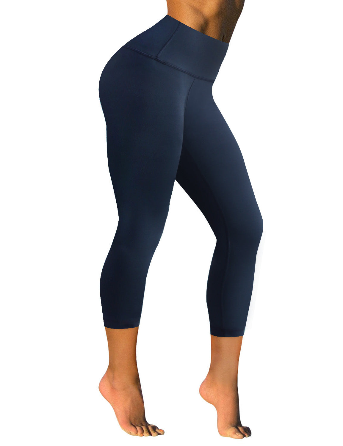 22" High Waist Crop Tight Capris darknavy_yogastudio