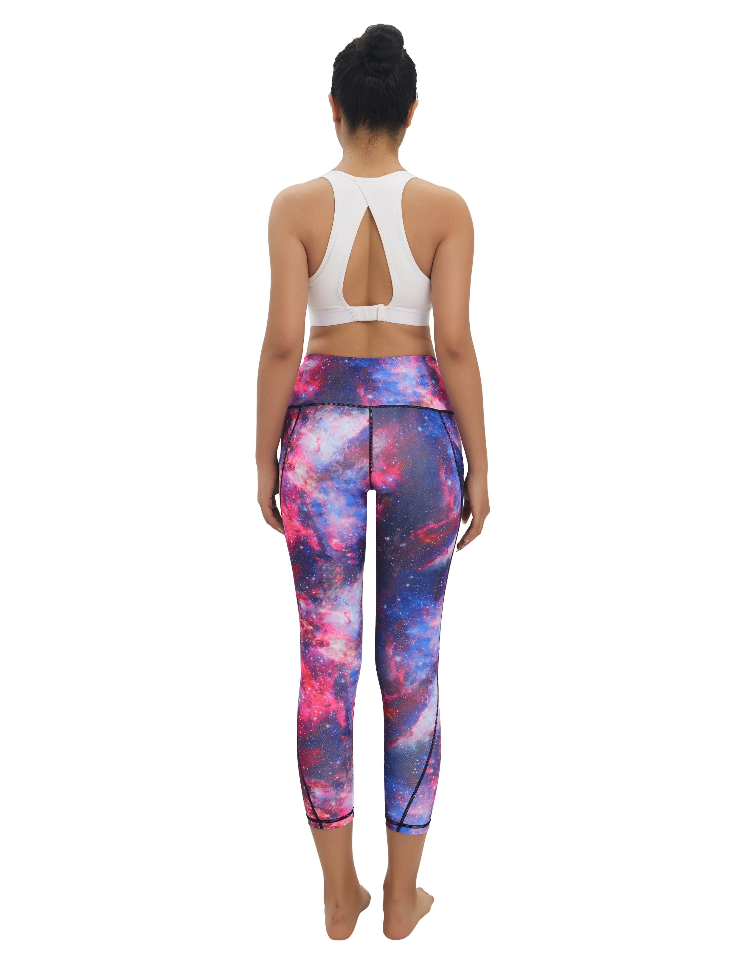 22" Printed Side Pockets Capris galaxy_Pilates