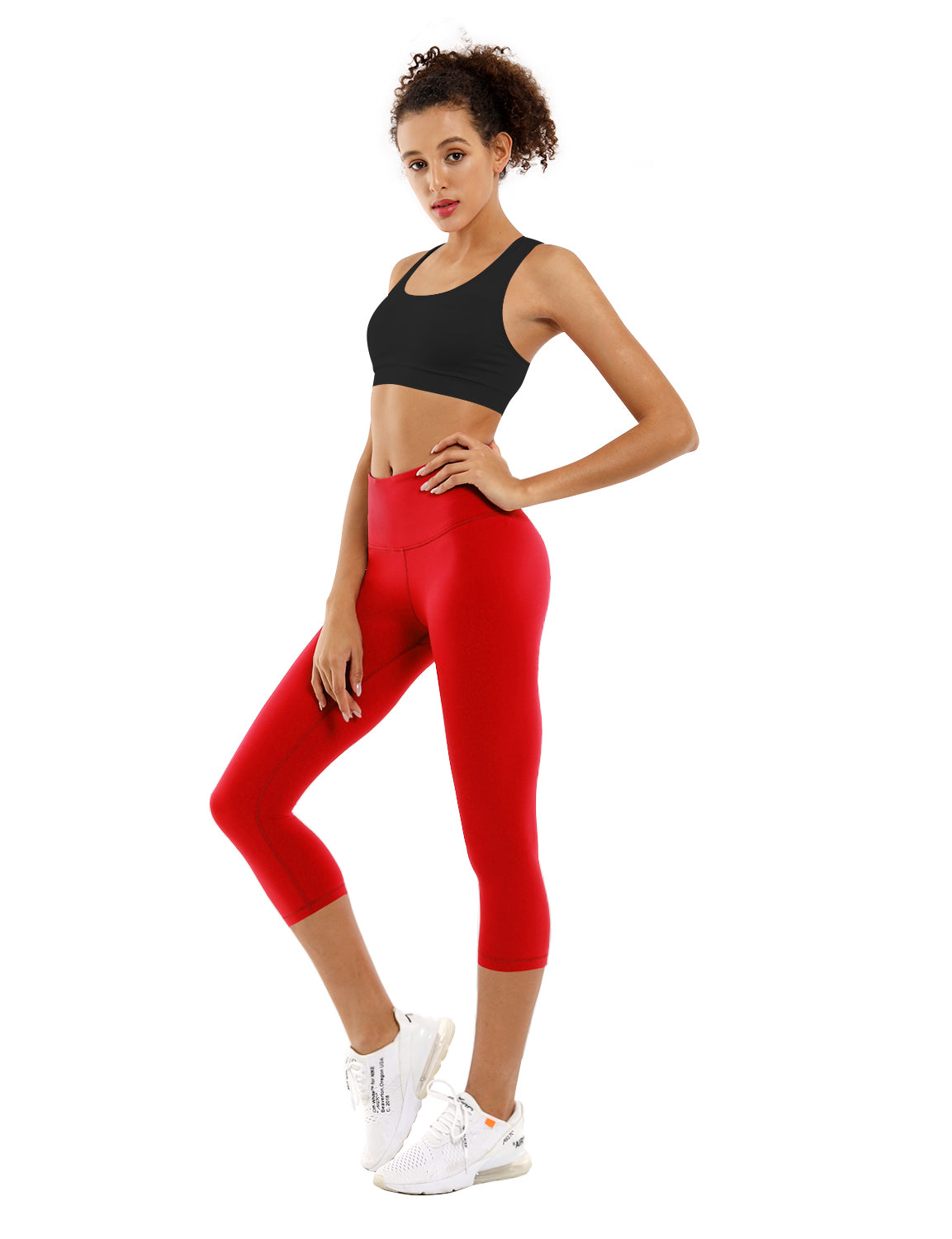 19" High Waist Crop Tight Capris scarlet_Gym