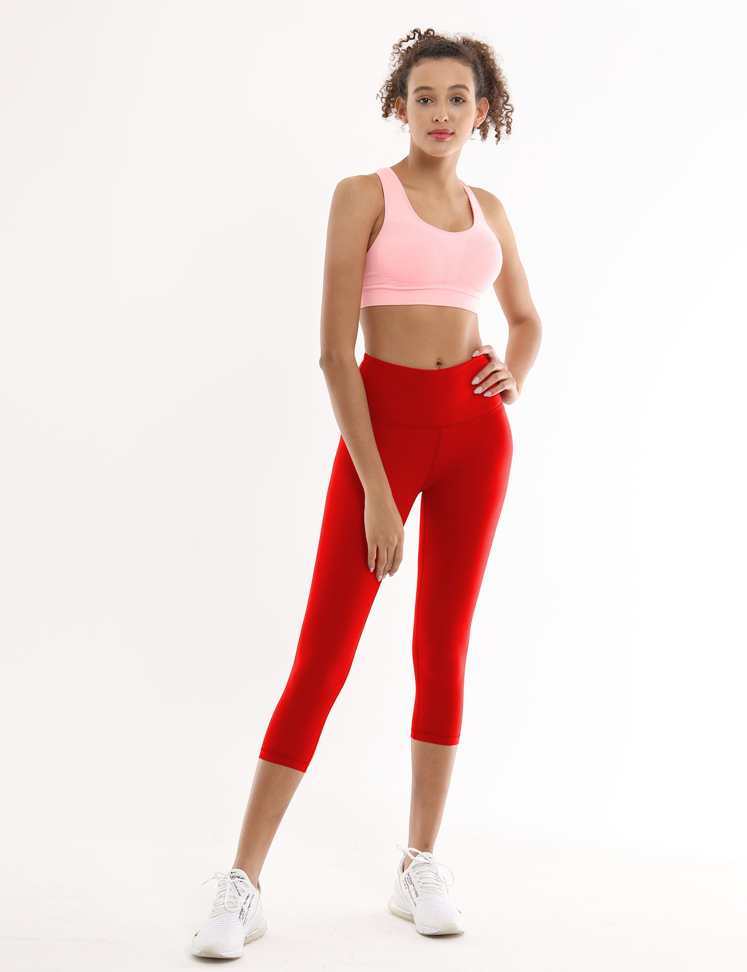 19" High Waist Crop Tight Capris scarlet_yoga