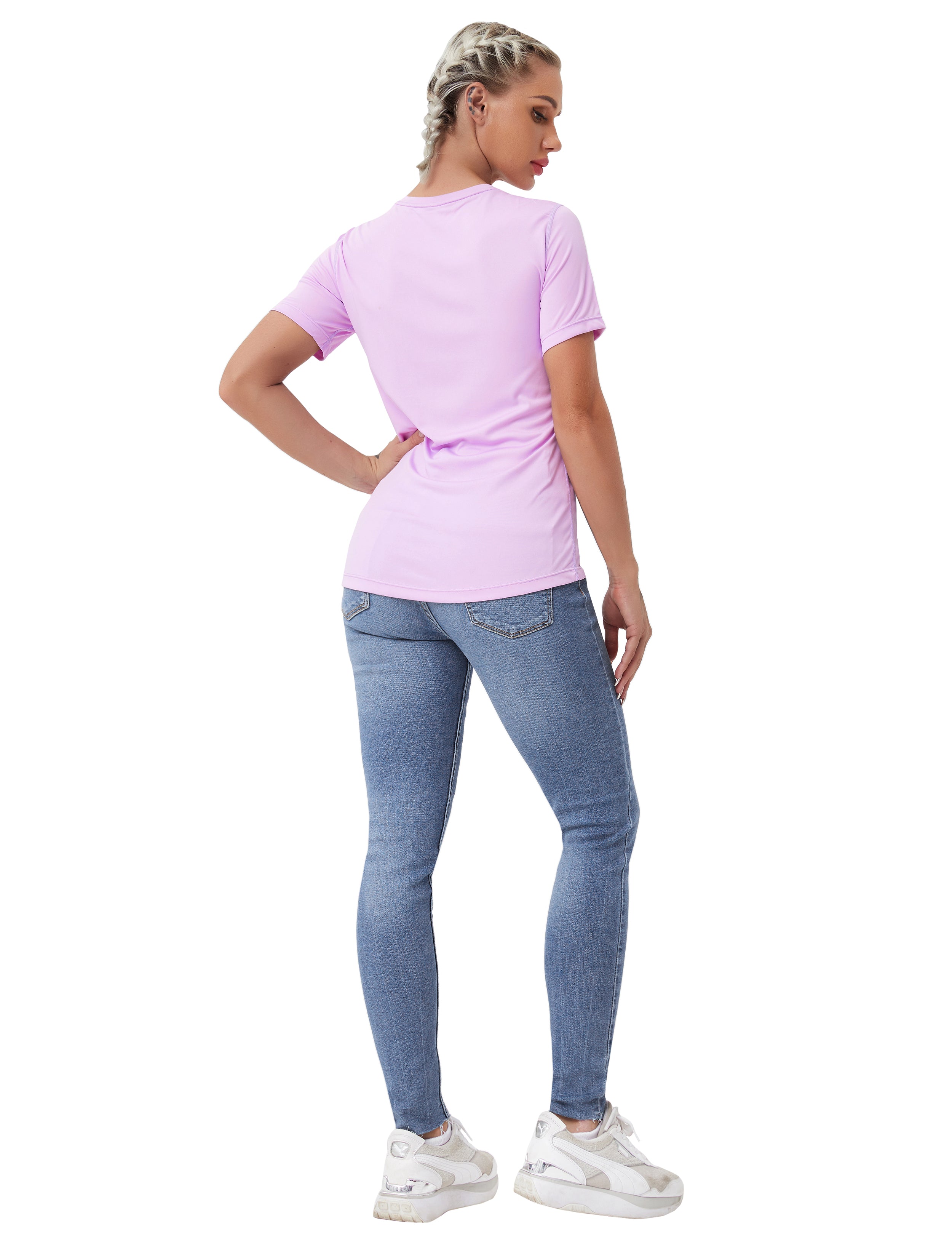 Short Sleeve Athletic Shirts purple_Pilates