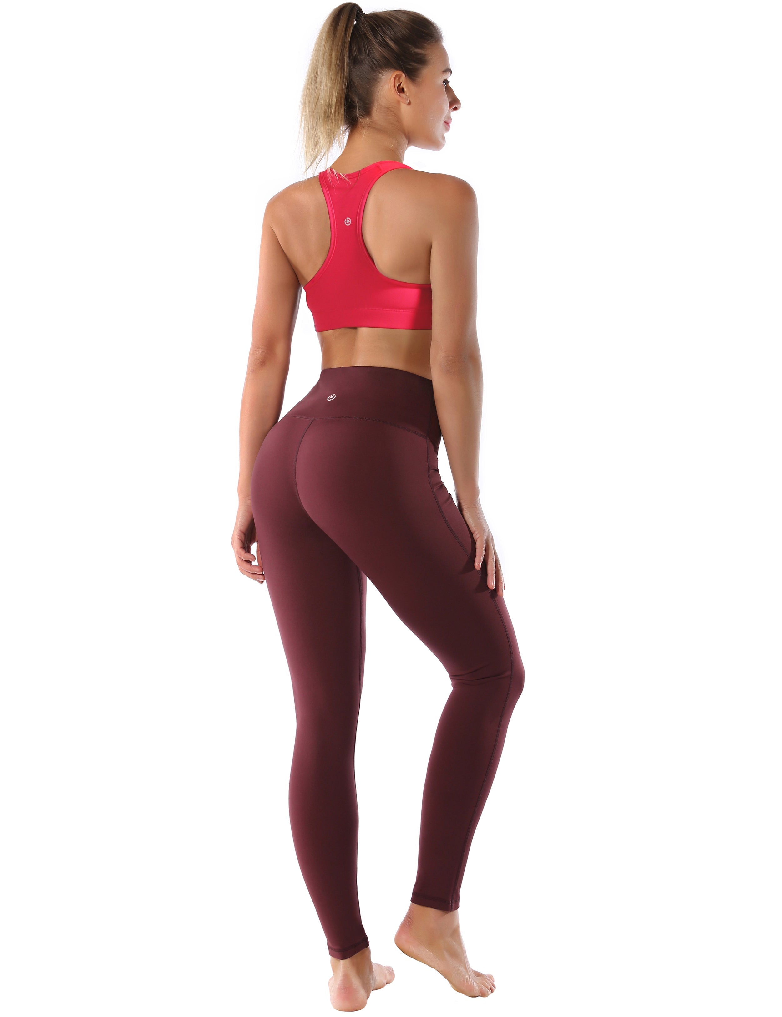 Compression Racerback Sports Bras red_Tall Size
