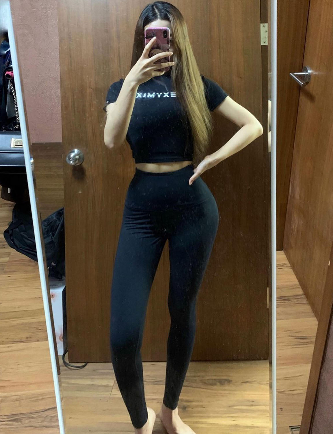 High Waist Gym Pants black 75%Nylon/25%Spandex Fabric doesn't attract lint easily 4-way stretch No see-through Moisture-wicking Tummy control Inner pocket Four lengths