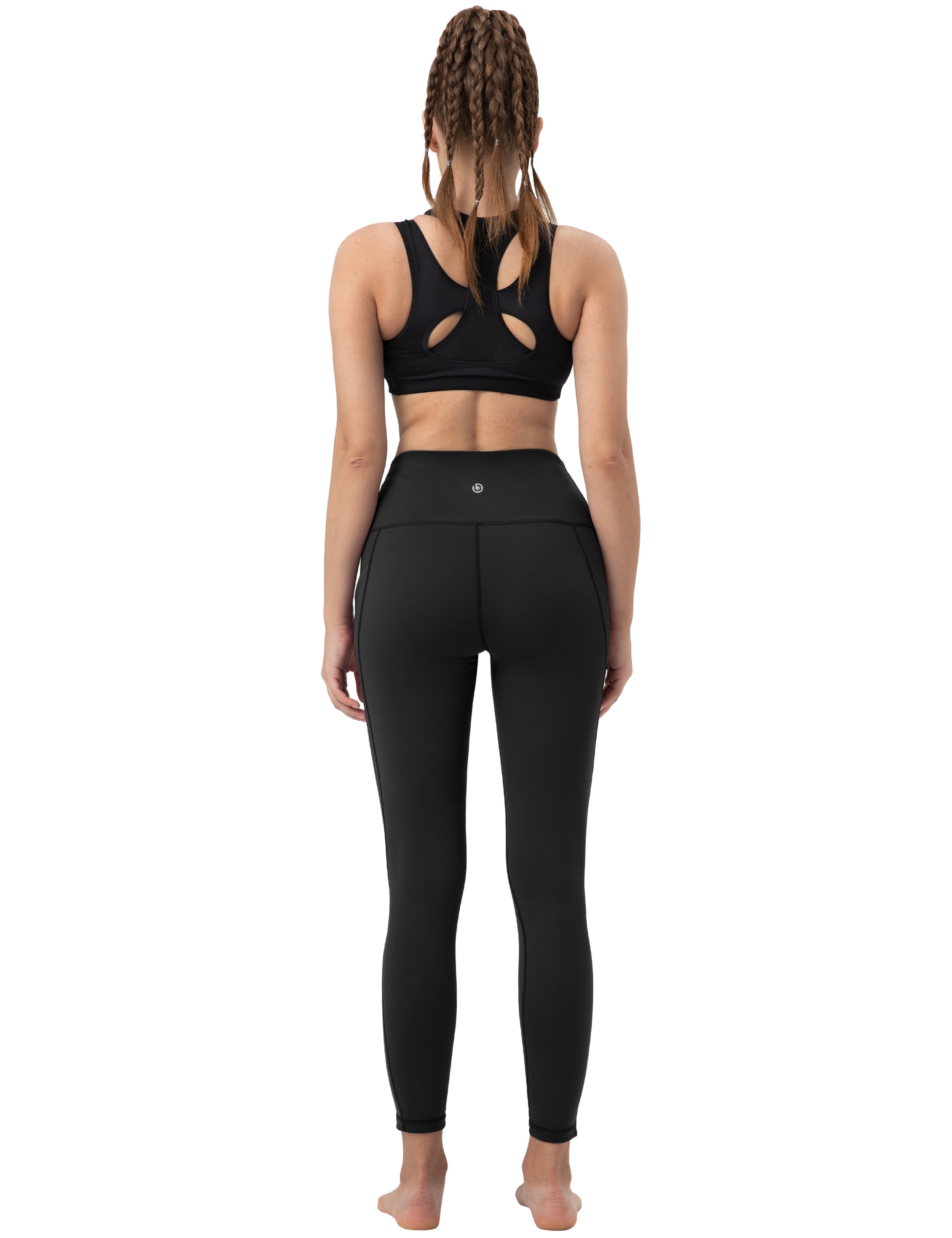 High Waist Side Pockets Pilates Pants black 75% Nylon, 25% Spandex Fabric doesn't attract lint easily 4-way stretch No see-through Moisture-wicking Tummy control Inner pocket