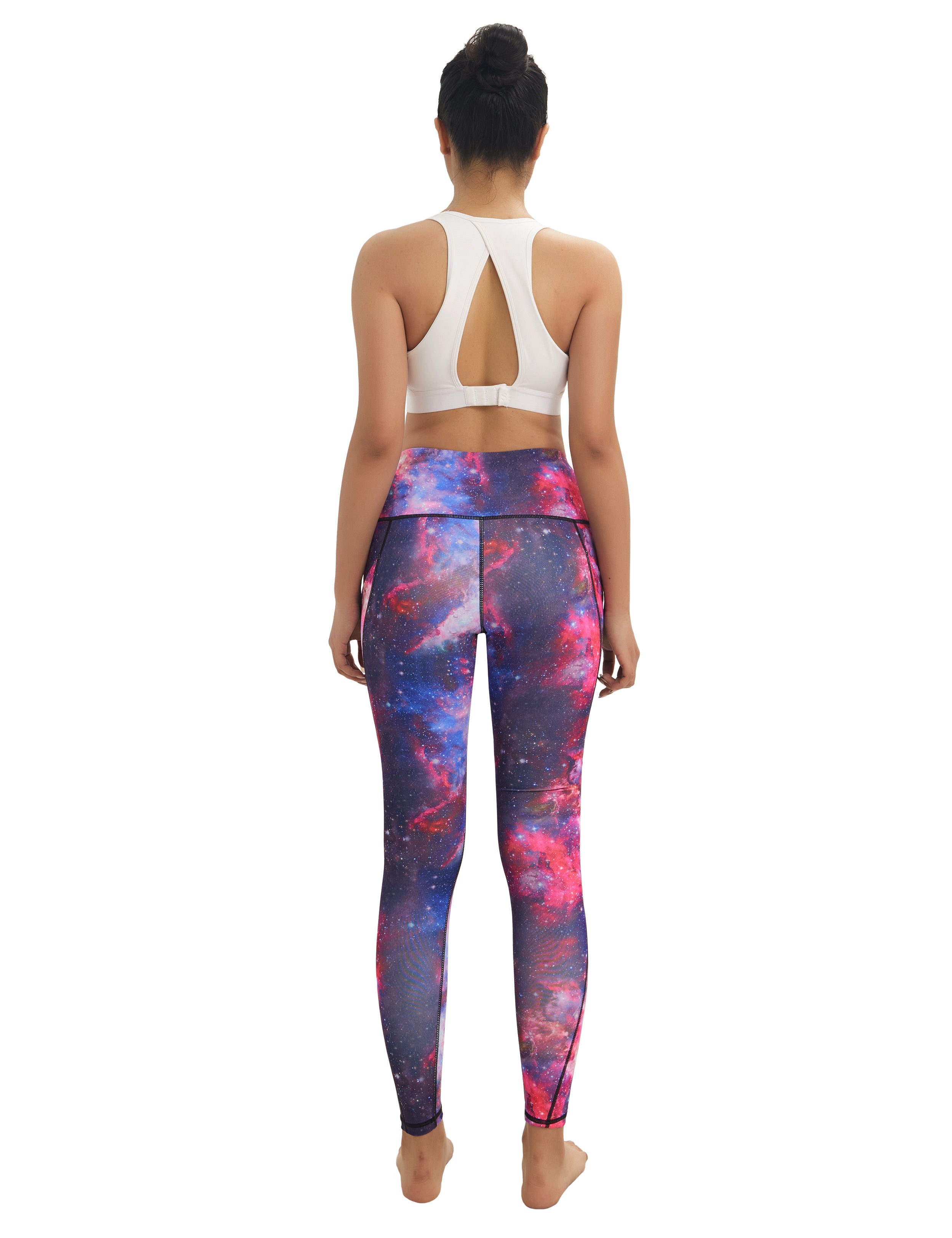 High Waist Side Pockets Yoga Pants galaxy