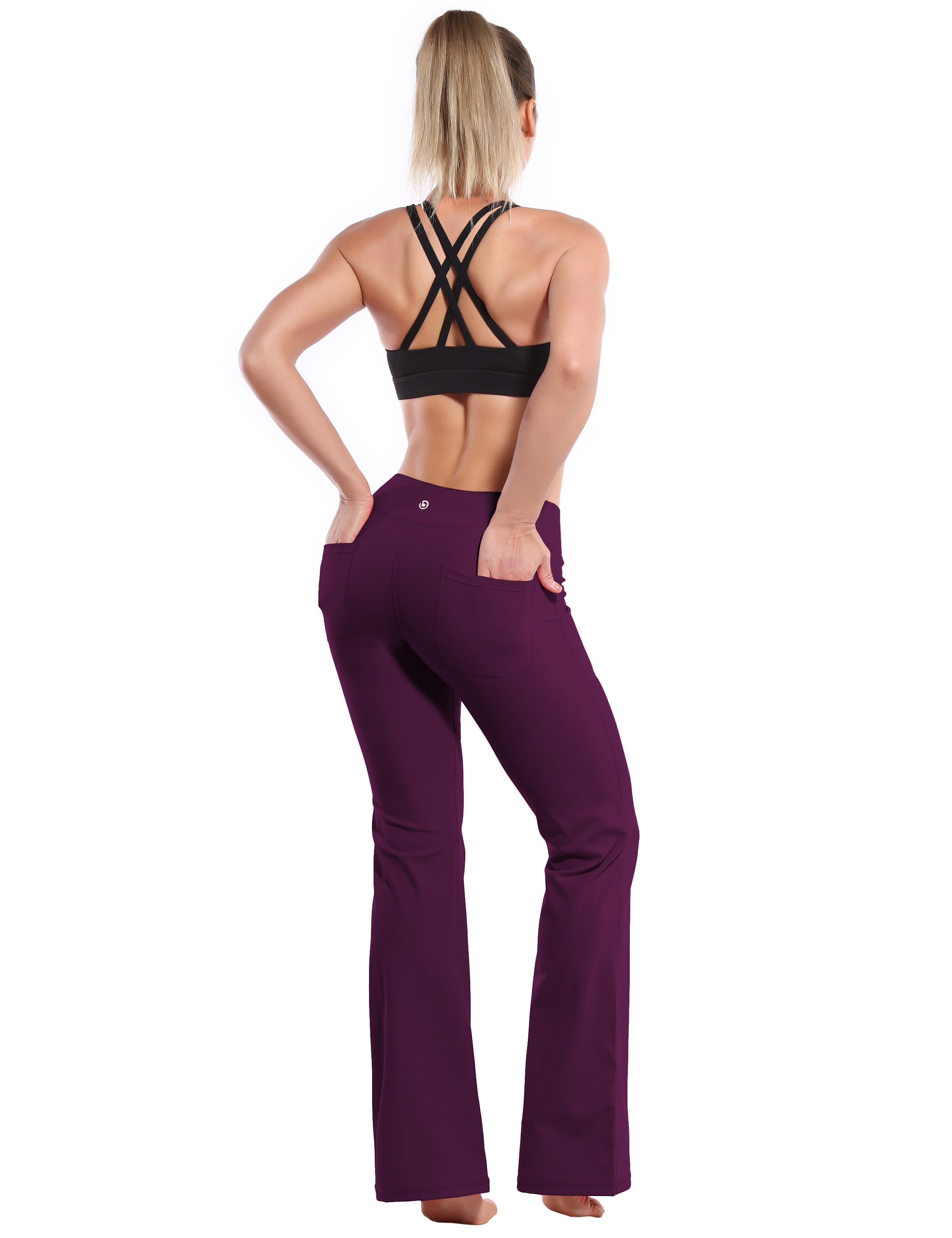 4 Pockets Bootcut Leggings grapevine 75%Nylon/25%Spandex Fabric doesn't attract lint easily 4-way stretch No see-through Moisture-wicking Inner pocket Four lengths
