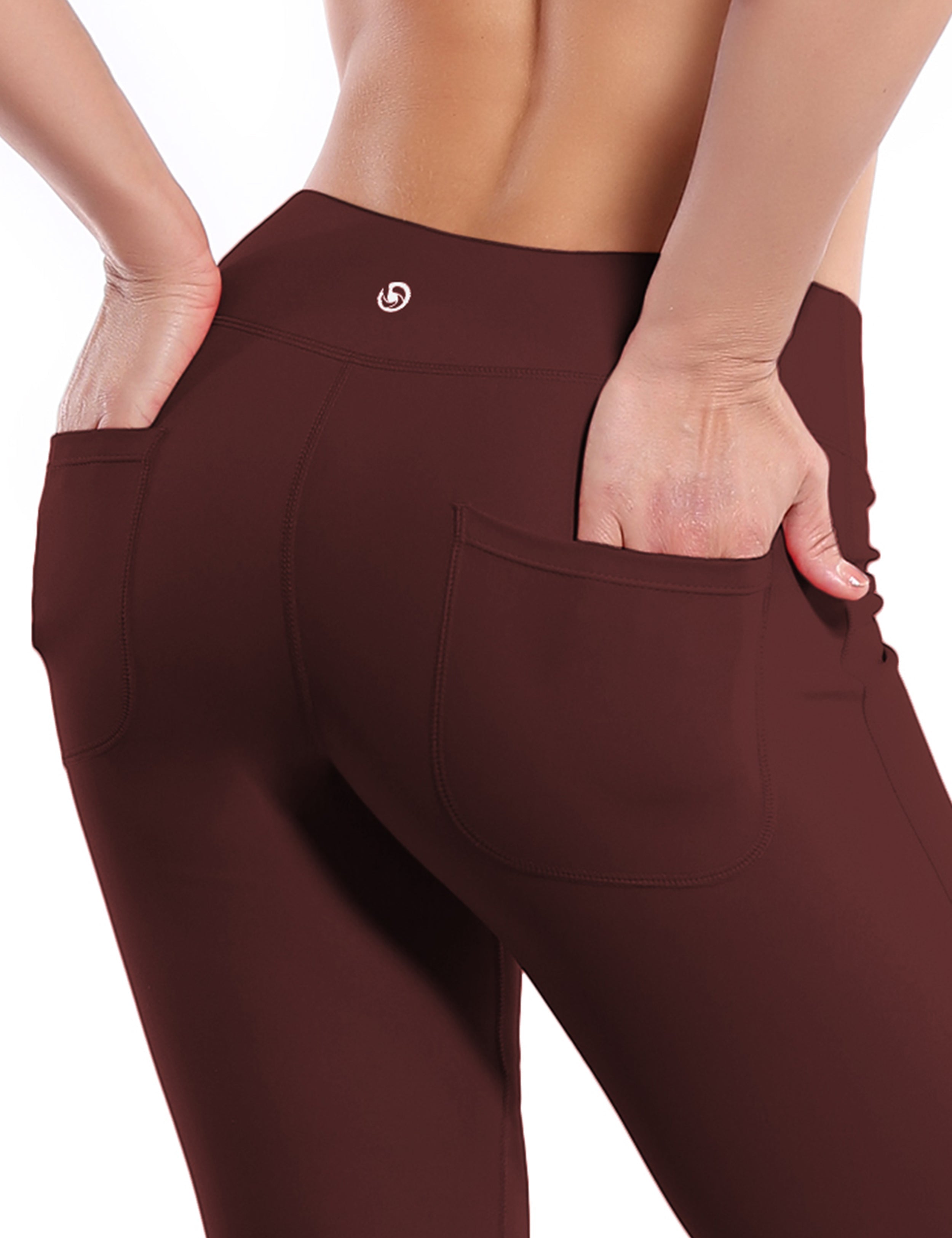 4 Pockets Bootcut Leggings mahoganymaroon 75%Nylon/25%Spandex Fabric doesn't attract lint easily 4-way stretch No see-through Moisture-wicking Inner pocket Four lengths