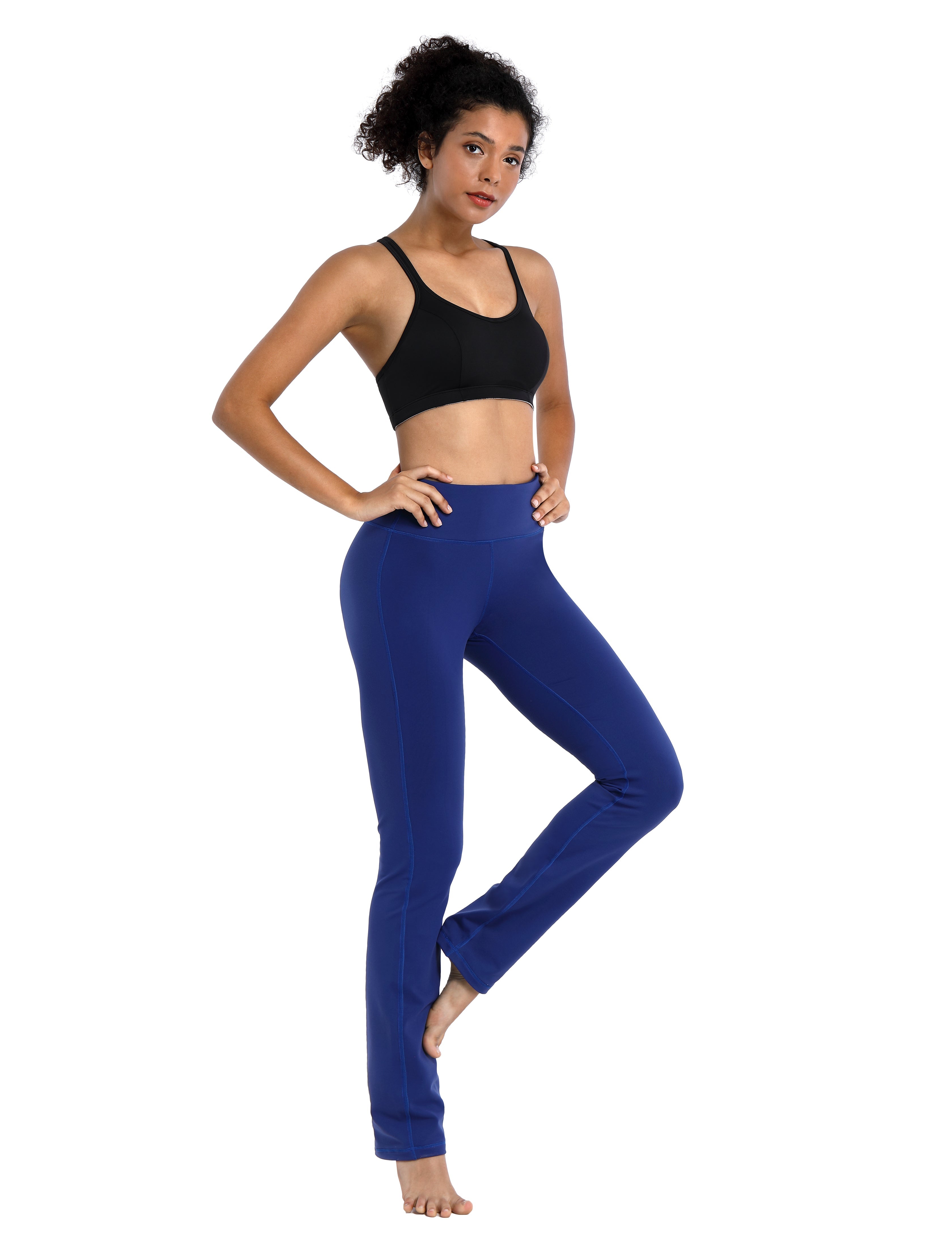 29" 31" 33" 35" Straight Leg Leggings navy_Plus Size