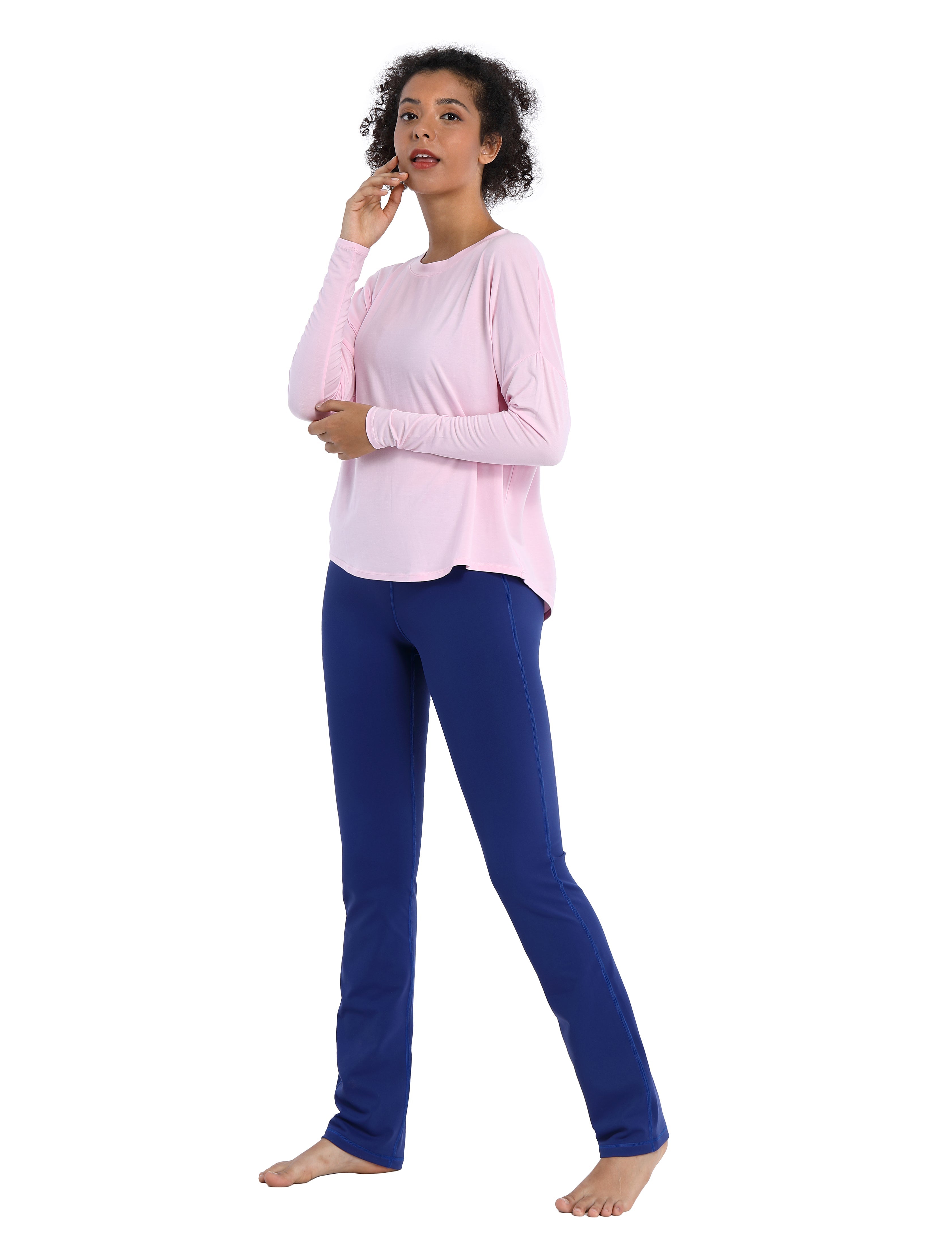 29" 31" 33" 35" Straight Leg Leggings navy_Plus Size