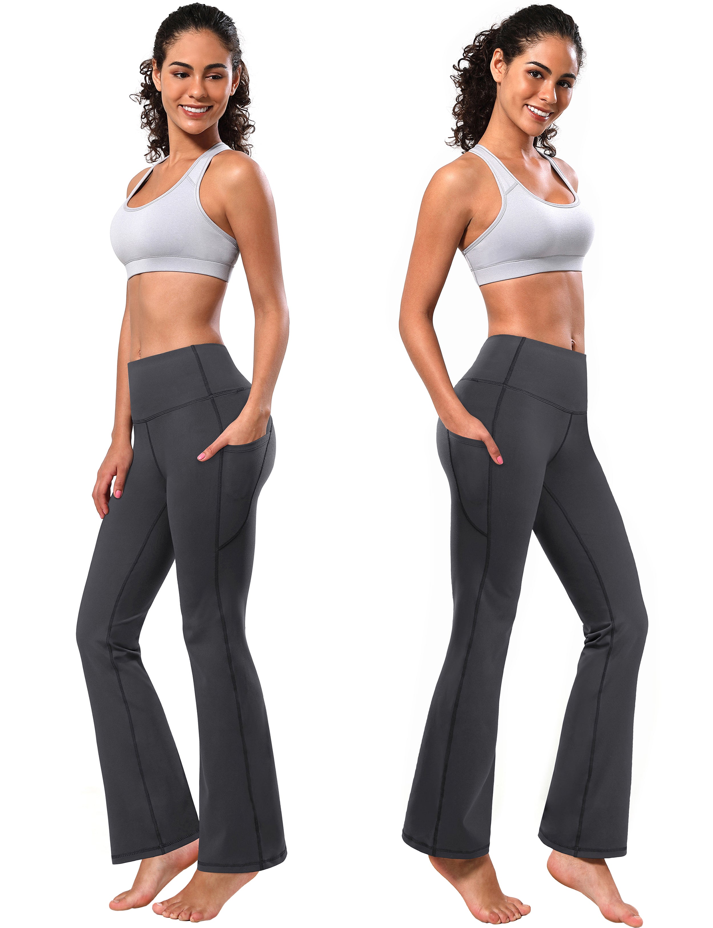 Mokoru Women's Flare Yoga Pants High Waisted Tummy Control Flared Leggings Workout Gym Bootcut Pants,X-Small,Brick Red